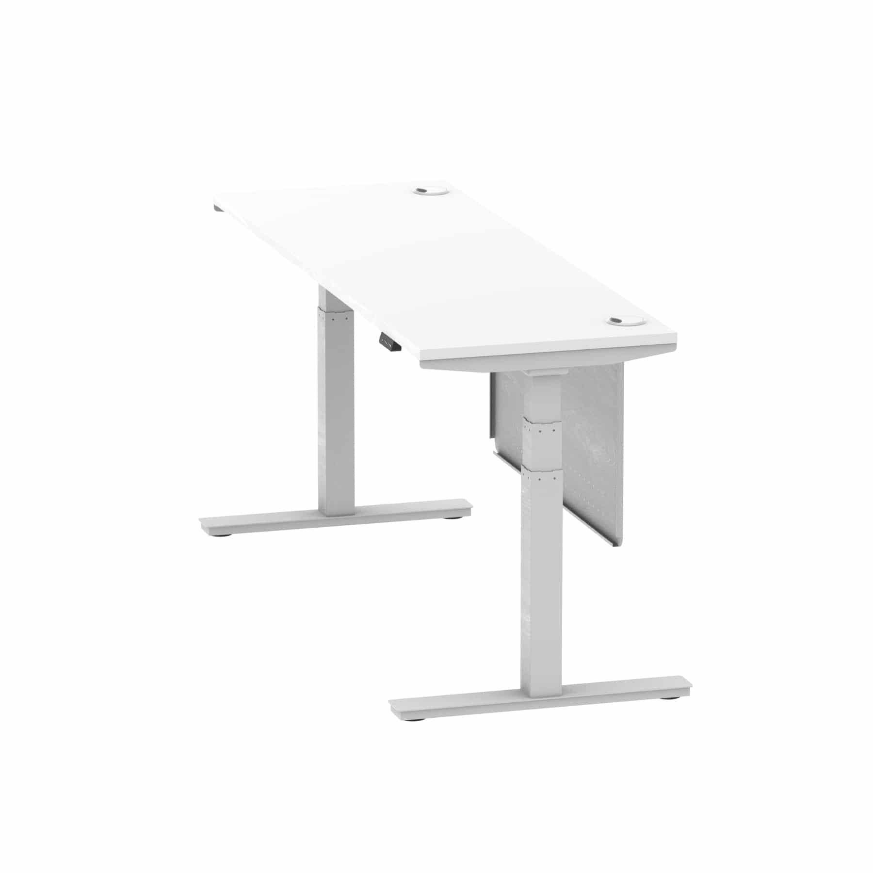 Air Height Adjustable Slimline Desk With Cable Ports With Steel Modesty Panel - Image 238