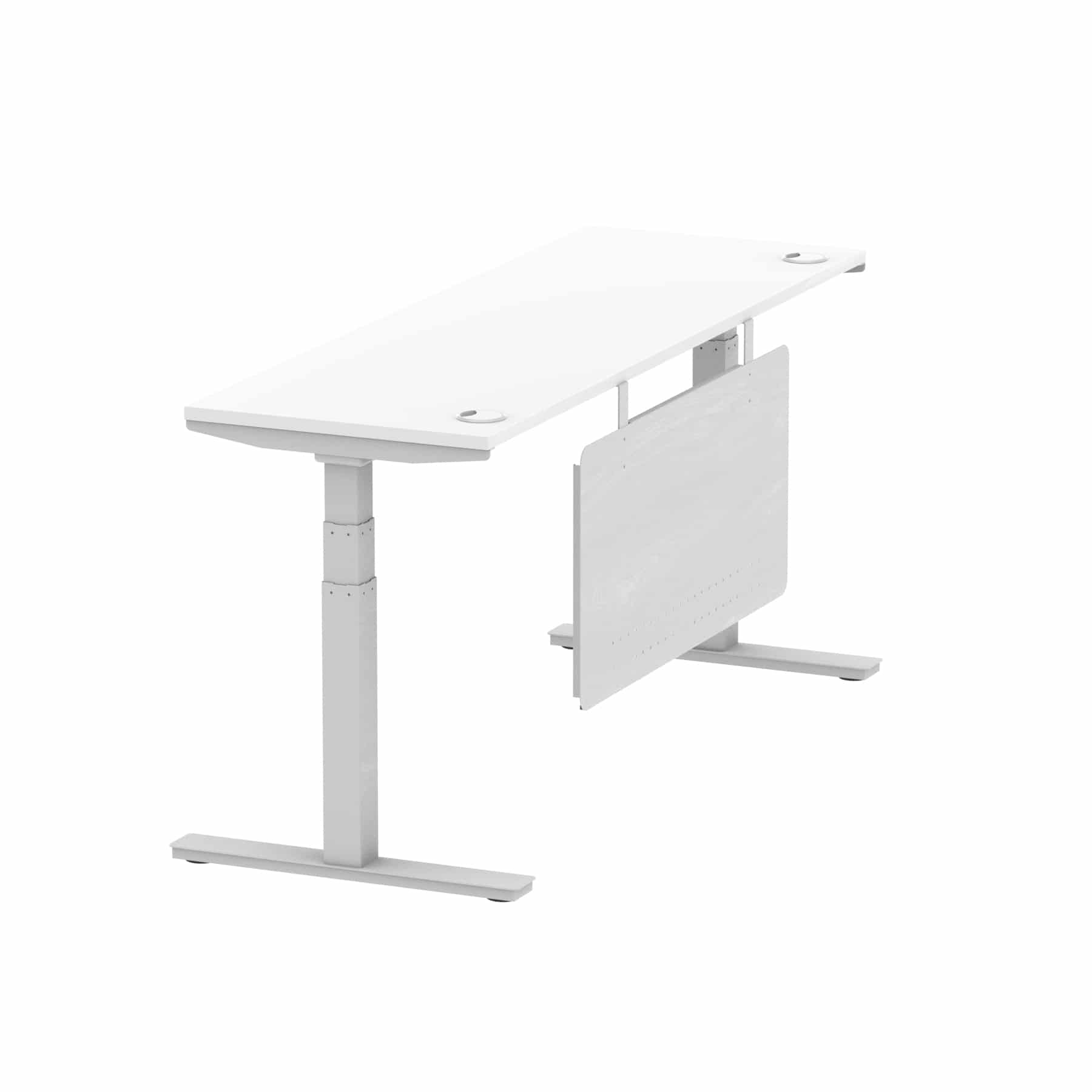 Air Height Adjustable Slimline Desk With Cable Ports With Steel Modesty Panel - Image 239