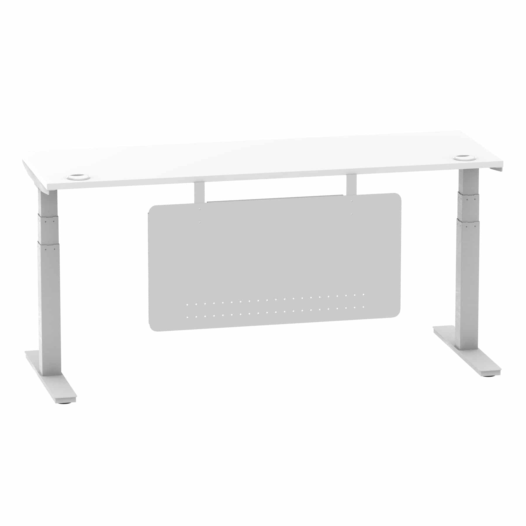 Air Height Adjustable Slimline Desk With Cable Ports With Steel Modesty Panel - Image 240