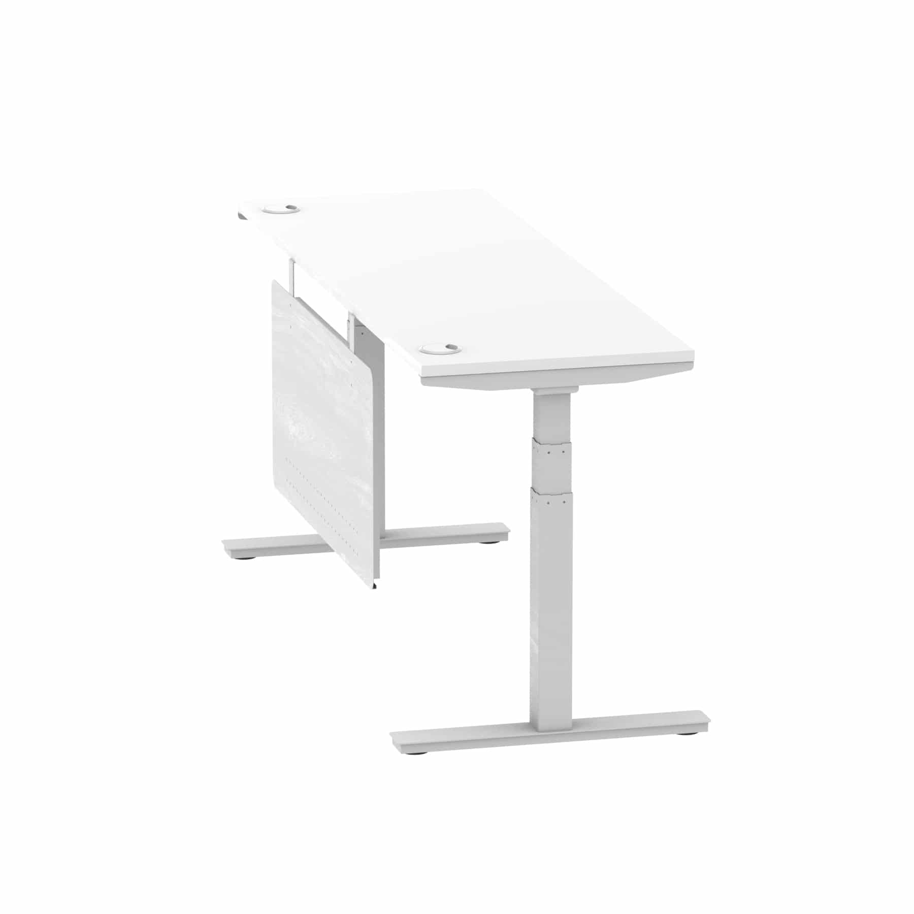 Air Height Adjustable Slimline Desk With Cable Ports With Steel Modesty Panel - Image 242