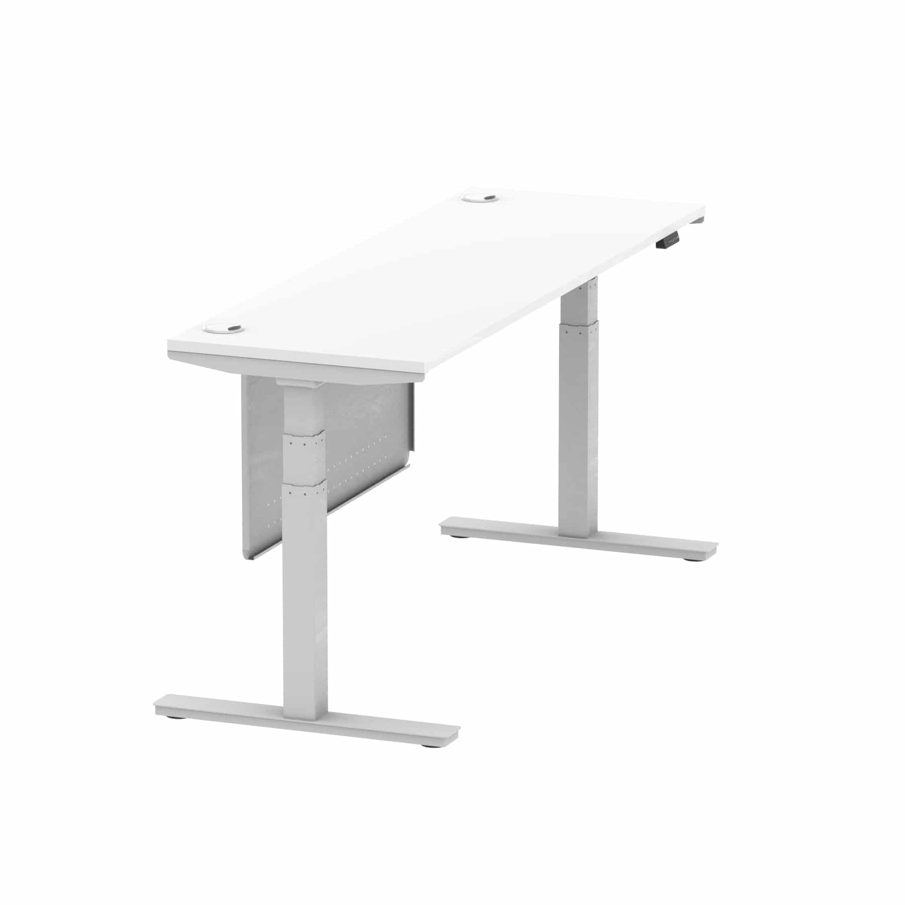 Air Height Adjustable Slimline Desk With Cable Ports With Steel Modesty Panel - Image 243