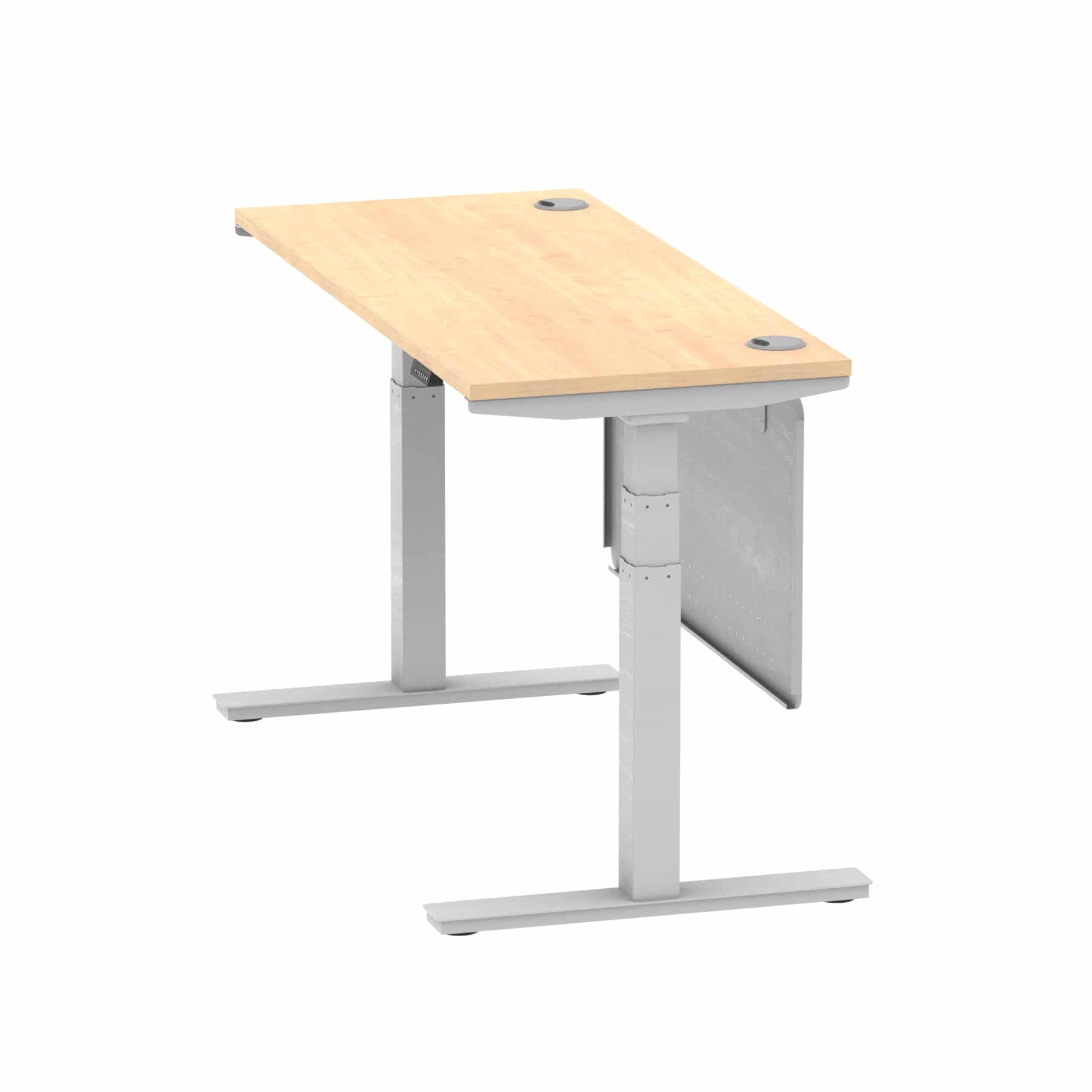 Air Height Adjustable Slimline Desk With Cable Ports With Steel Modesty Panel - Image 100
