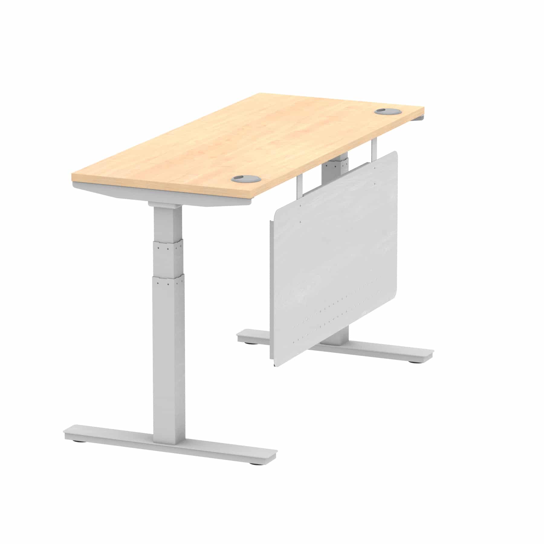 Air Height Adjustable Slimline Desk With Cable Ports With Steel Modesty Panel - Image 101