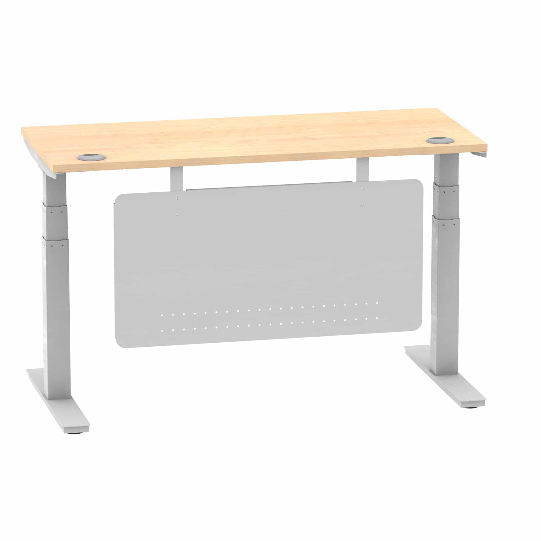 Air Height Adjustable Slimline Desk With Cable Ports With Steel Modesty Panel - Image 102