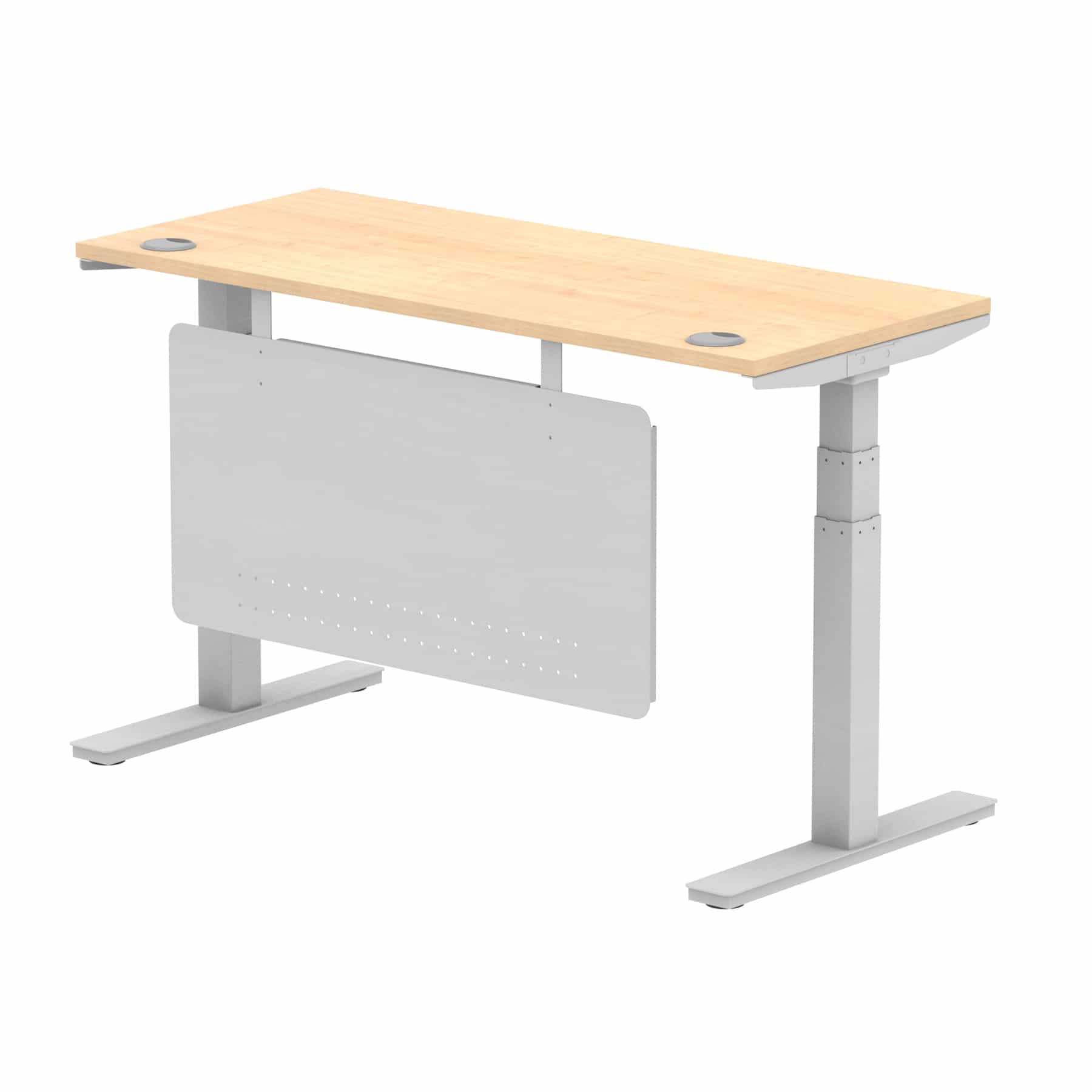 Air Height Adjustable Slimline Desk With Cable Ports With Steel Modesty Panel - Image 103