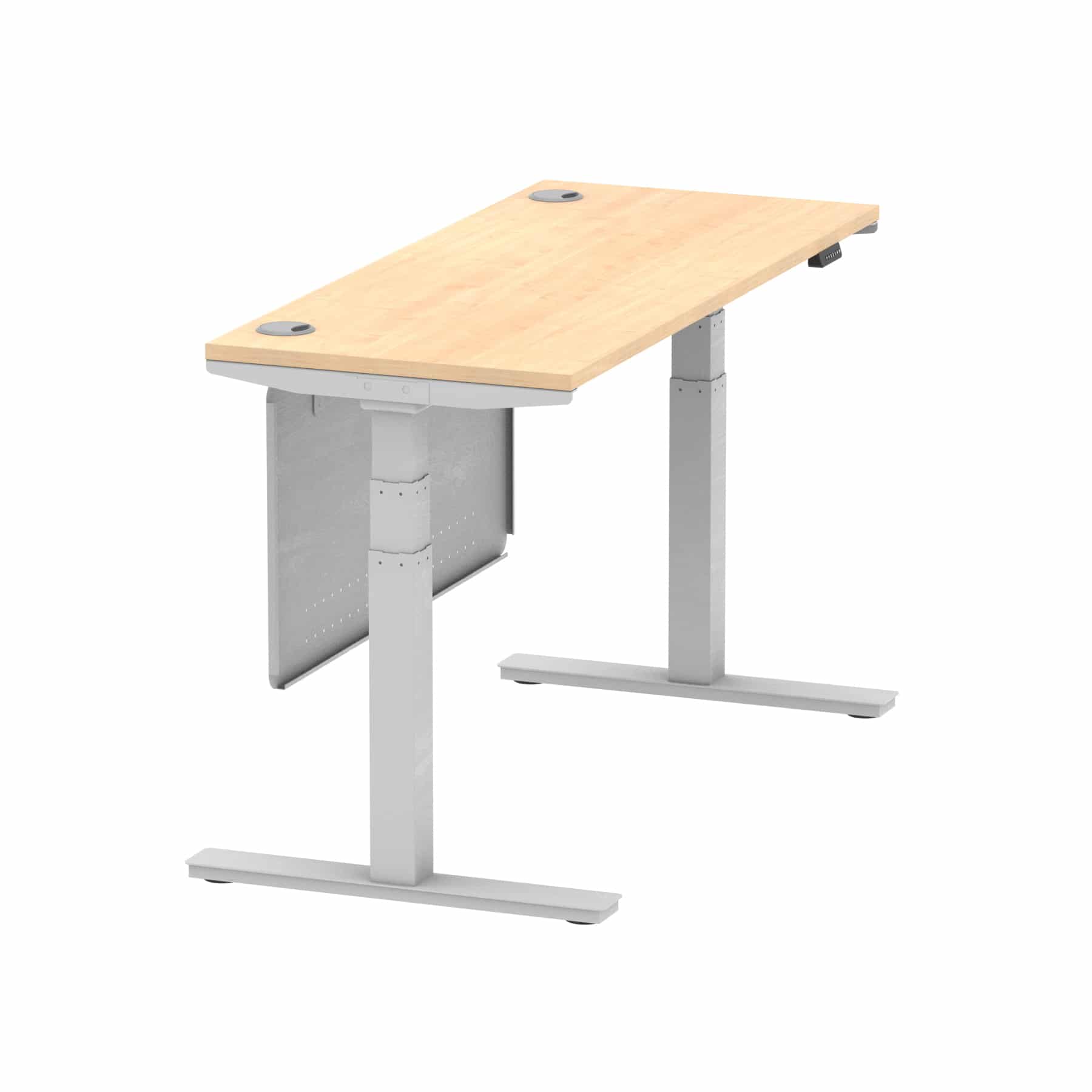 Air Height Adjustable Slimline Desk With Cable Ports With Steel Modesty Panel - Image 105