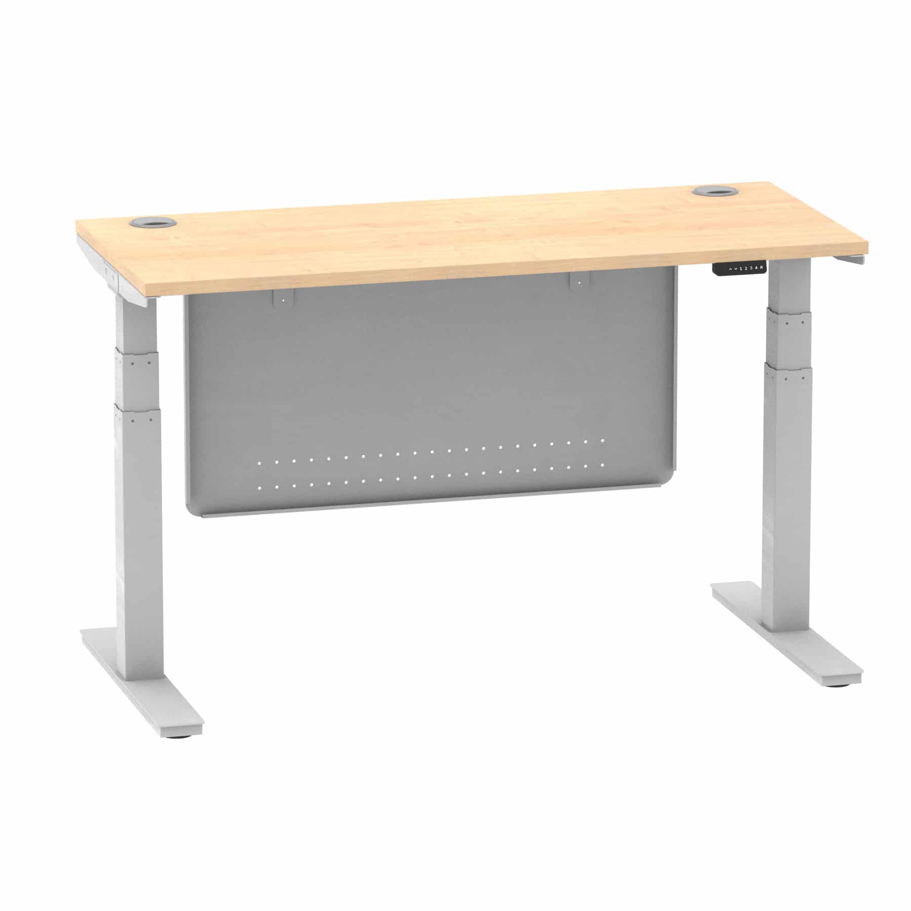 Air Height Adjustable Slimline Desk With Cable Ports With Steel Modesty Panel - Image 106