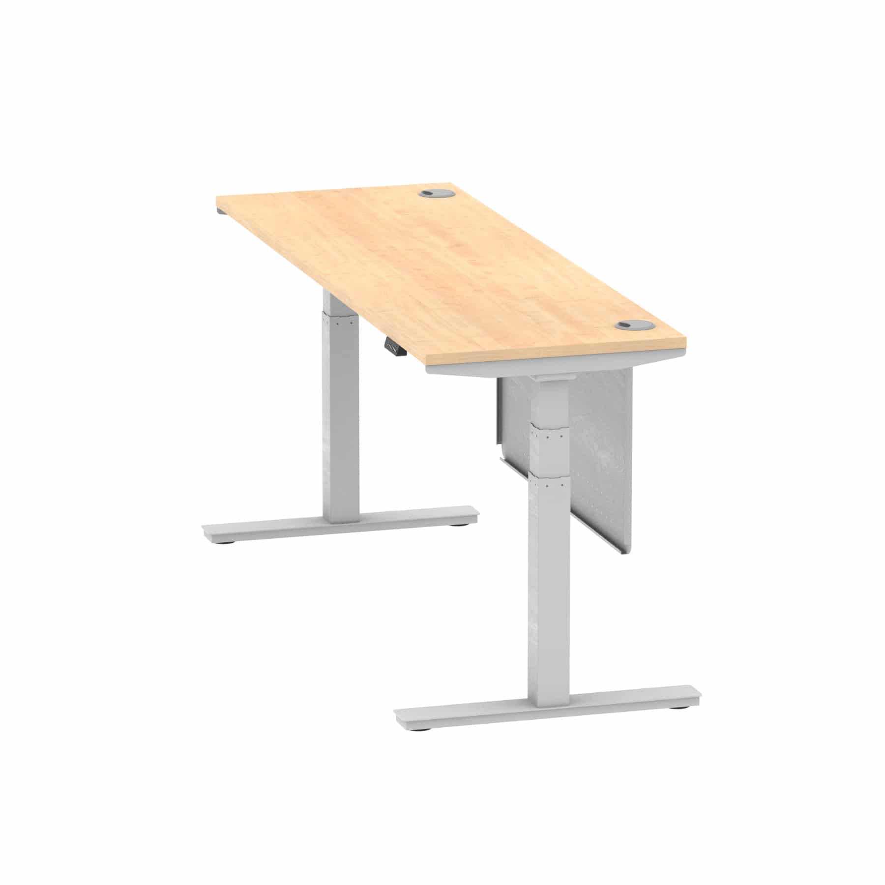 Air Height Adjustable Slimline Desk With Cable Ports With Steel Modesty Panel - Image 262