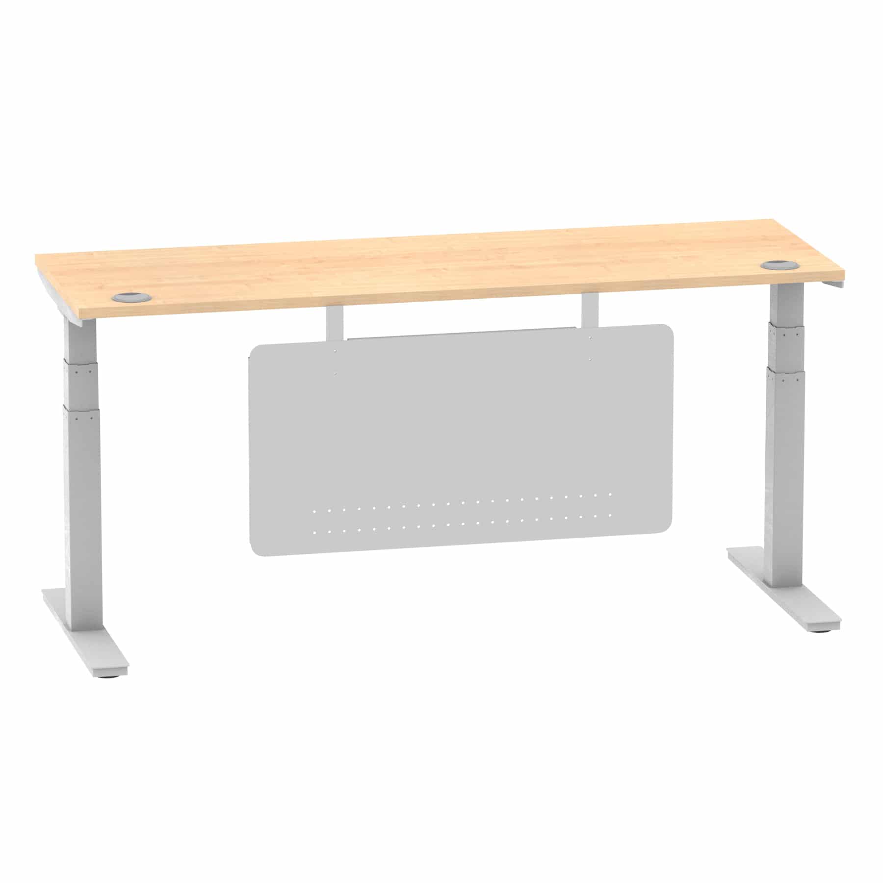 Air Height Adjustable Slimline Desk With Cable Ports With Steel Modesty Panel - Image 264