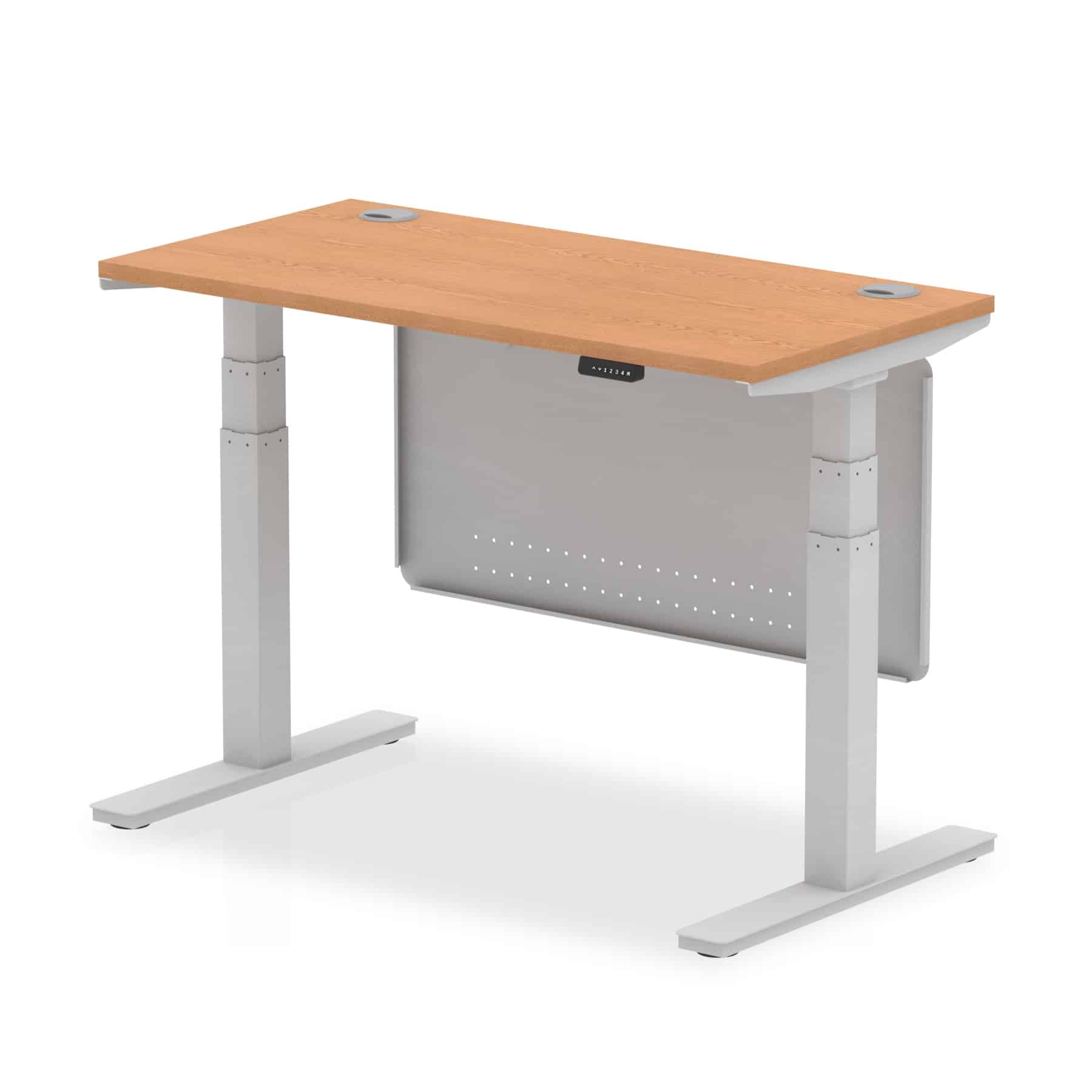 Air Height Adjustable Slimline Desk With Cable Ports With Steel Modesty Panel - Image 14