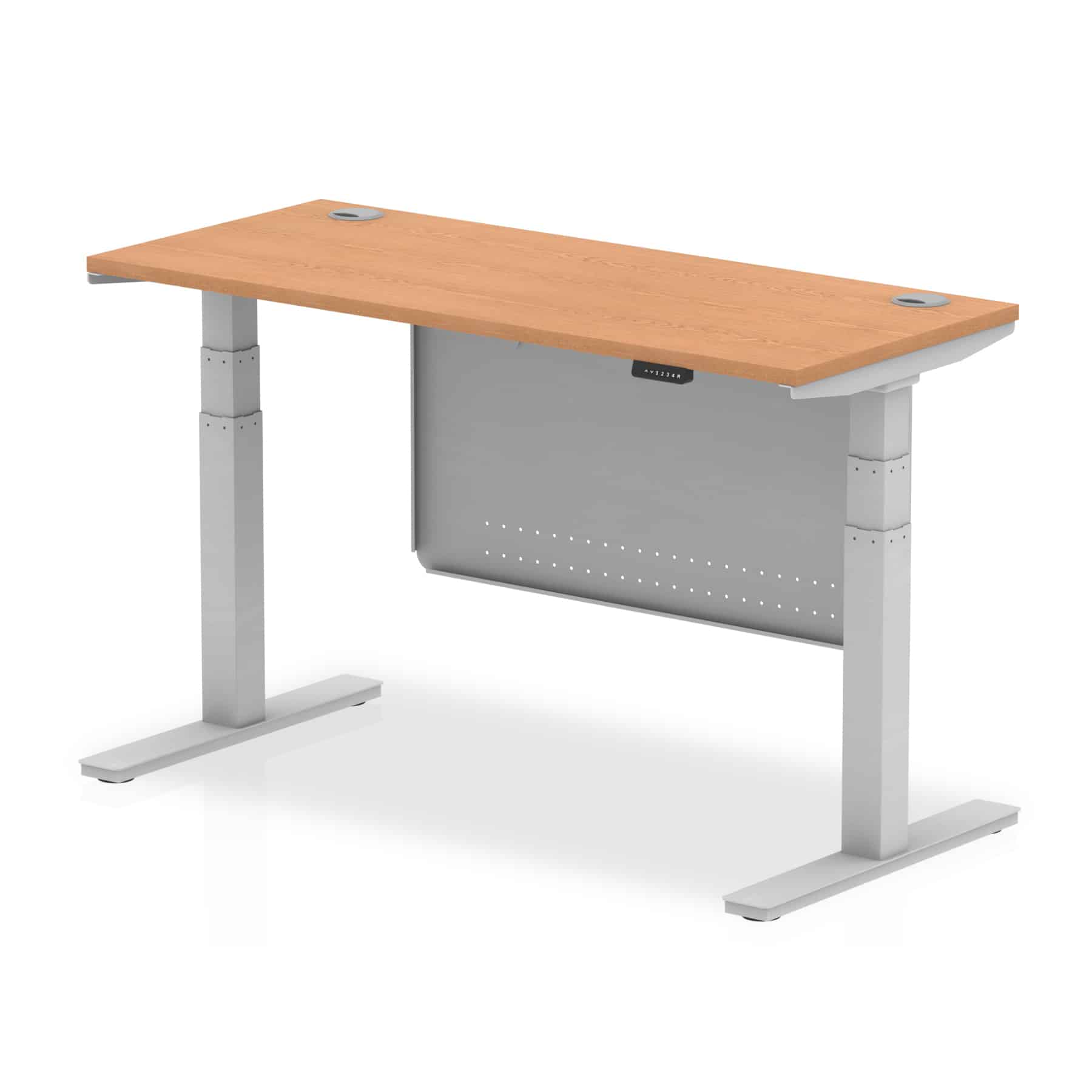 Air Height Adjustable Slimline Desk With Cable Ports With Steel Modesty Panel - Image 123