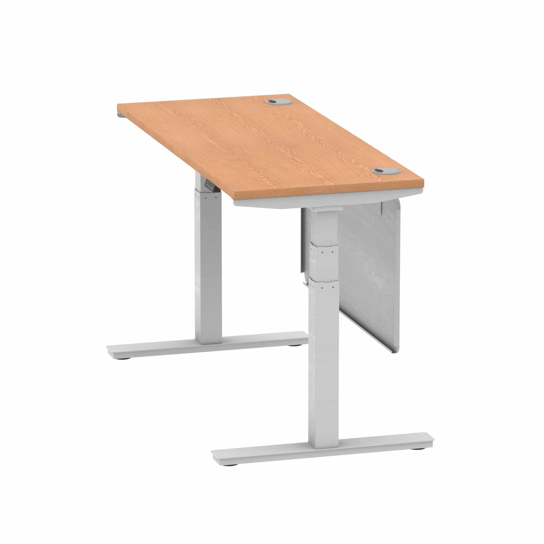 Air Height Adjustable Slimline Desk With Cable Ports With Steel Modesty Panel - Image 124