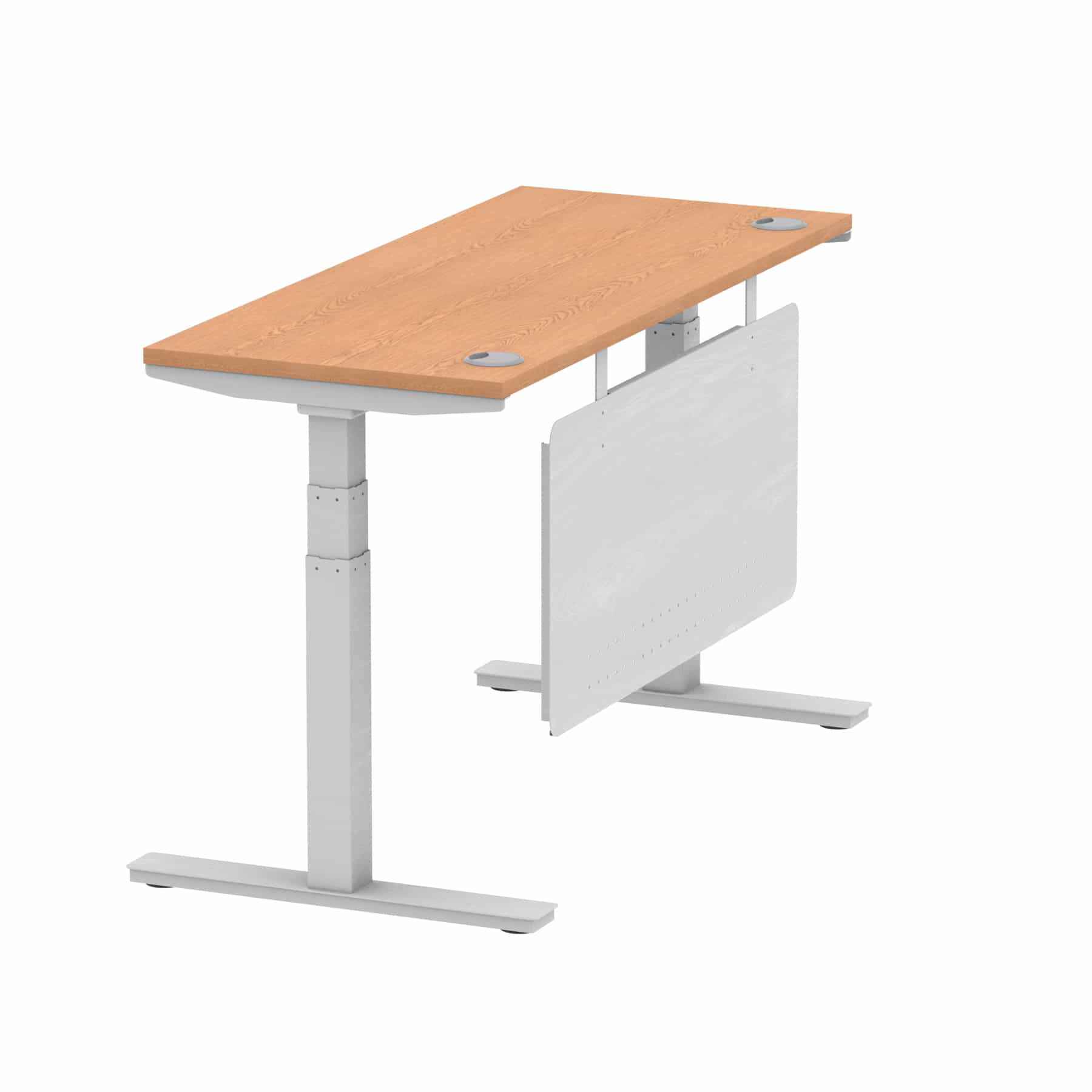 Air Height Adjustable Slimline Desk With Cable Ports With Steel Modesty Panel - Image 125