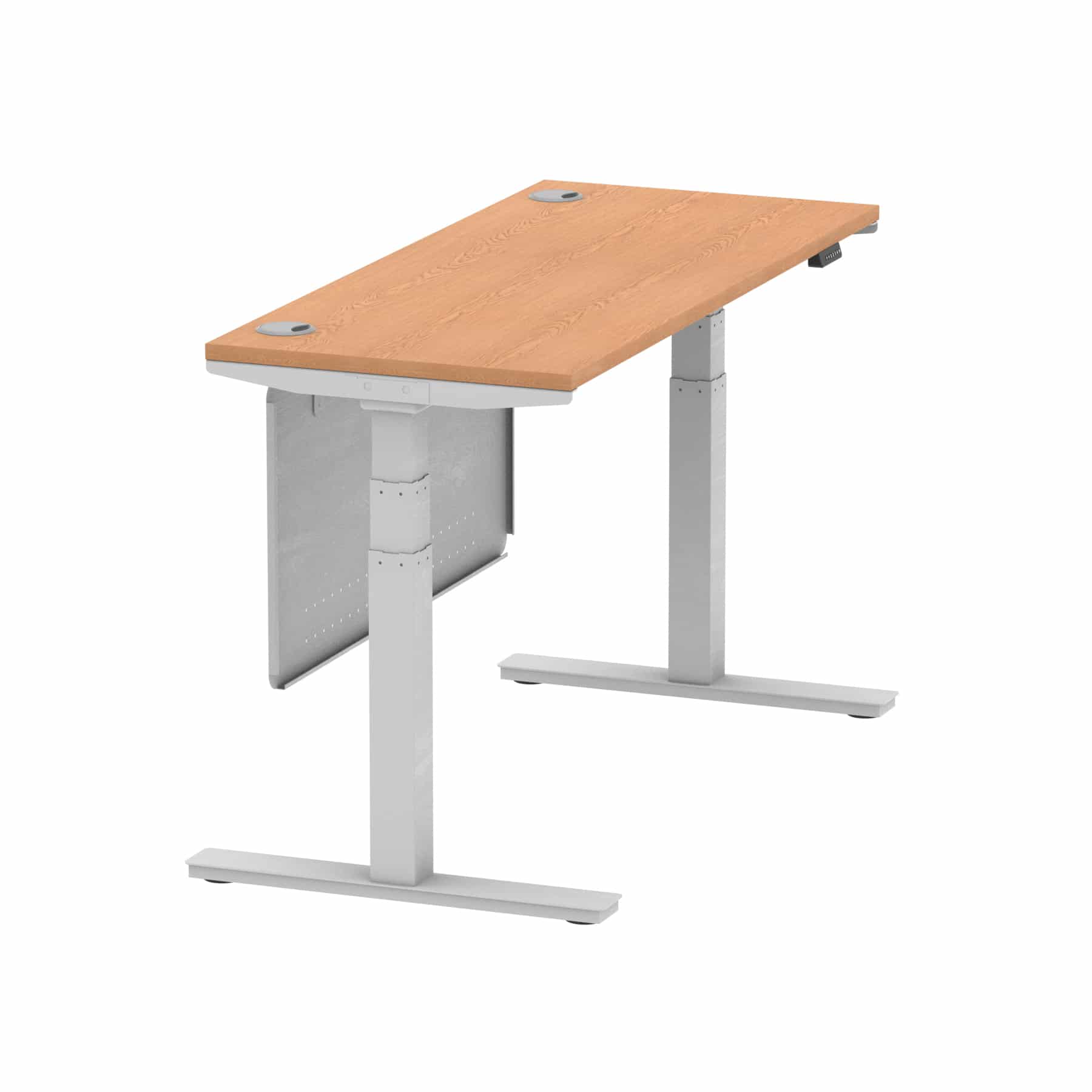 Air Height Adjustable Slimline Desk With Cable Ports With Steel Modesty Panel - Image 129