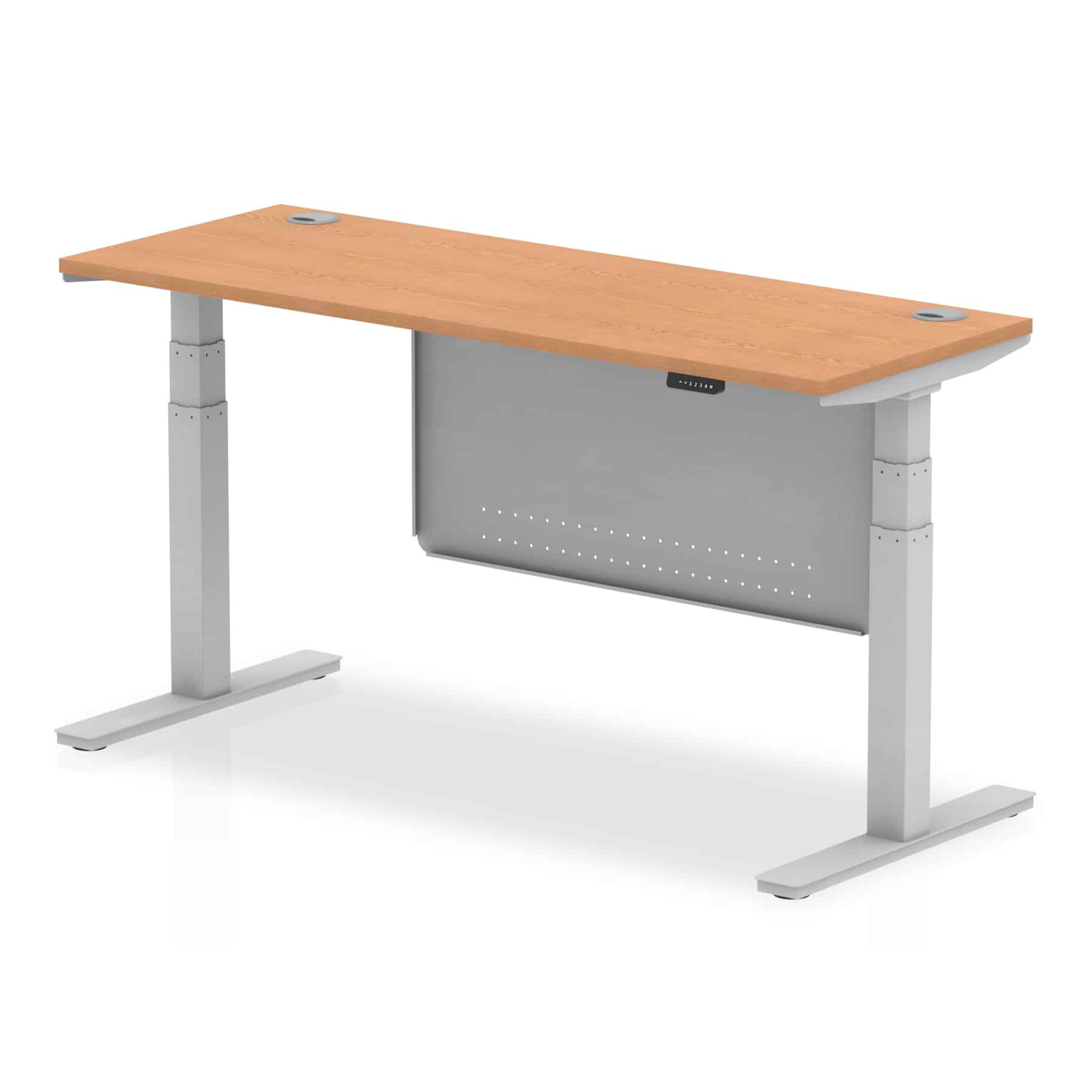 Air Height Adjustable Slimline Desk With Cable Ports With Steel Modesty Panel - Image 176