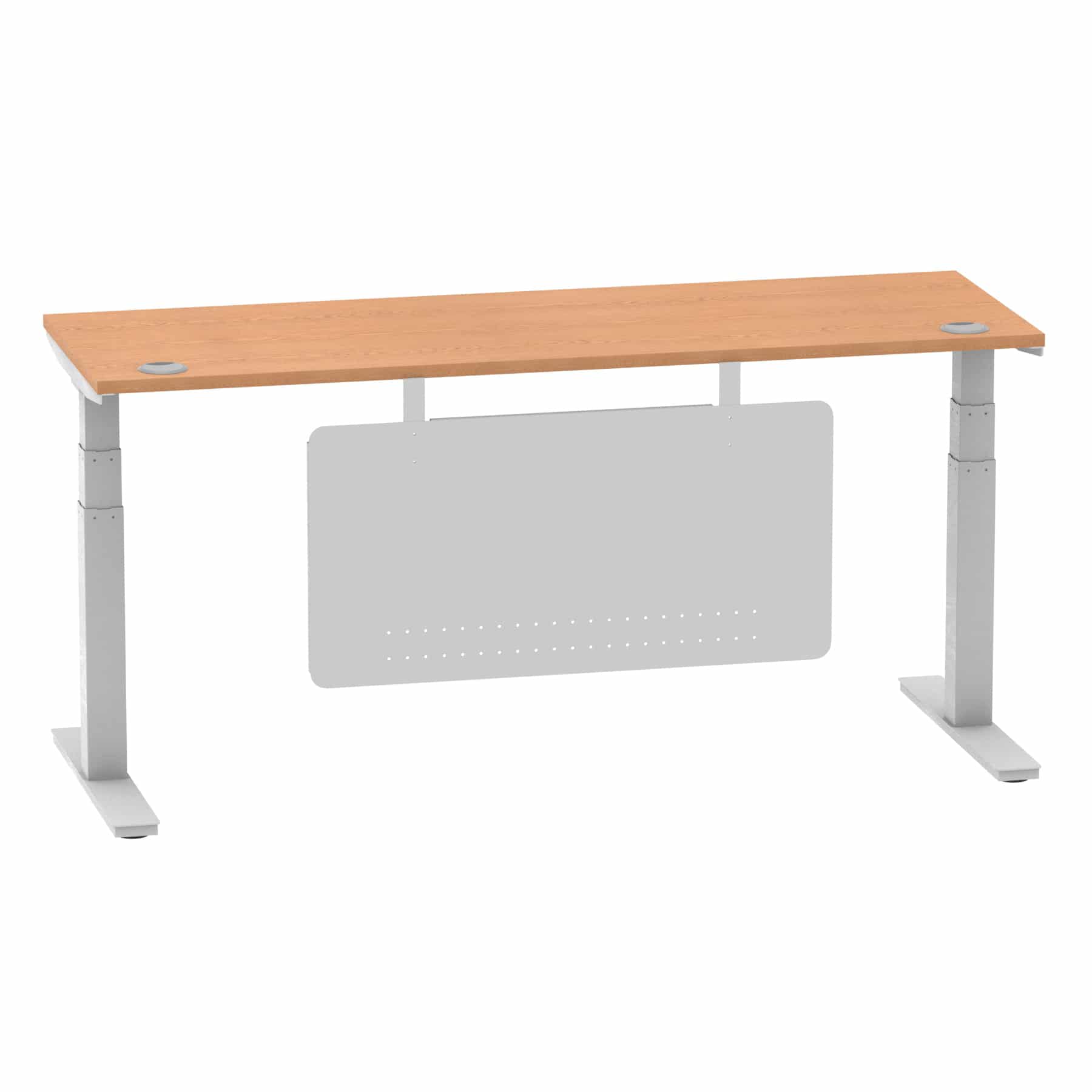 Air Height Adjustable Slimline Desk With Cable Ports With Steel Modesty Panel - Image 288