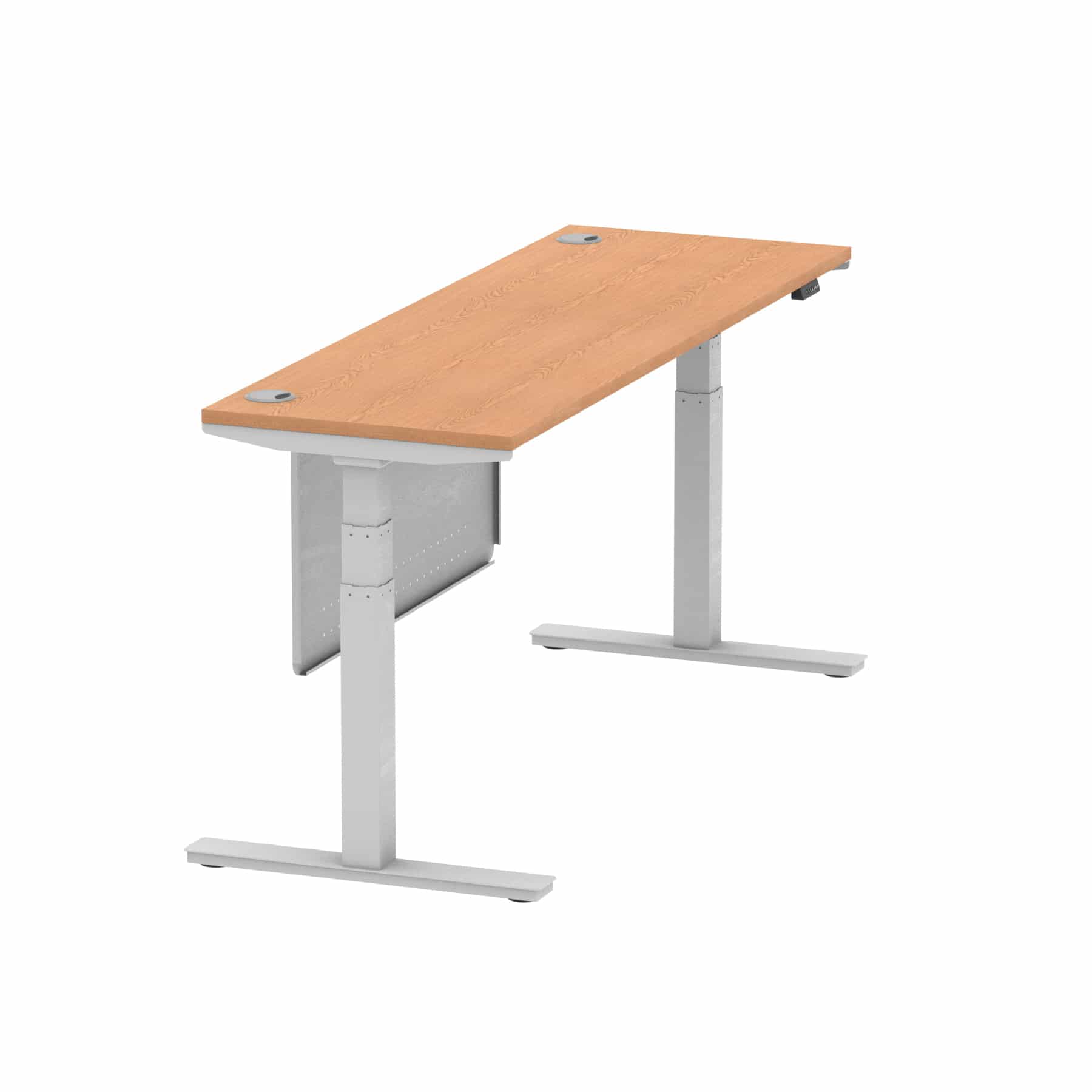Air Height Adjustable Slimline Desk With Cable Ports With Steel Modesty Panel - Image 291