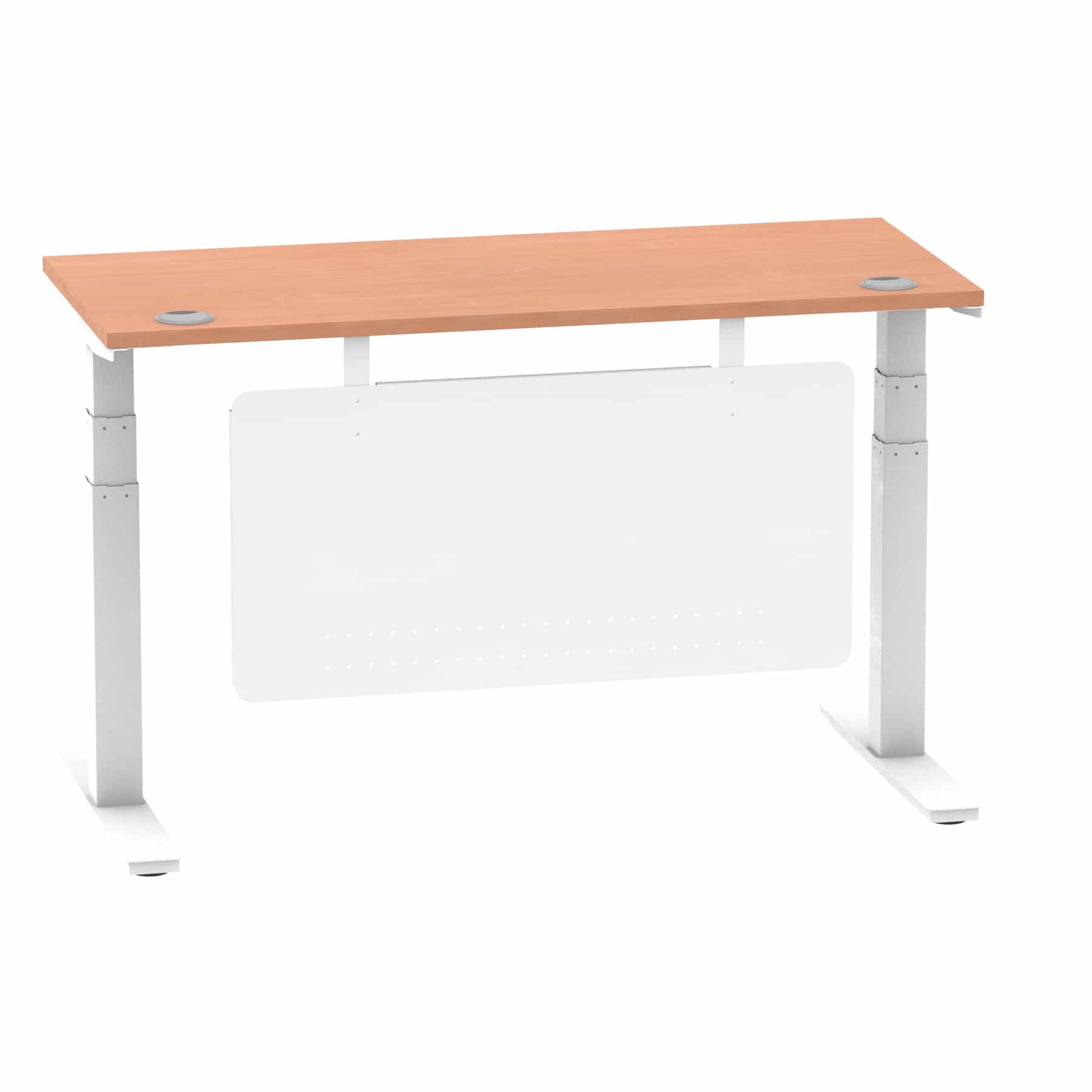 Air Height Adjustable Slimline Desk With Cable Ports With Steel Modesty Panel - Image 38