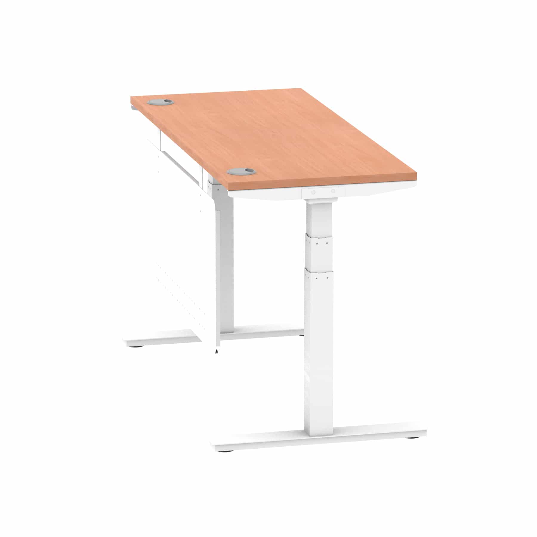 Air Height Adjustable Slimline Desk With Cable Ports With Steel Modesty Panel - Image 40