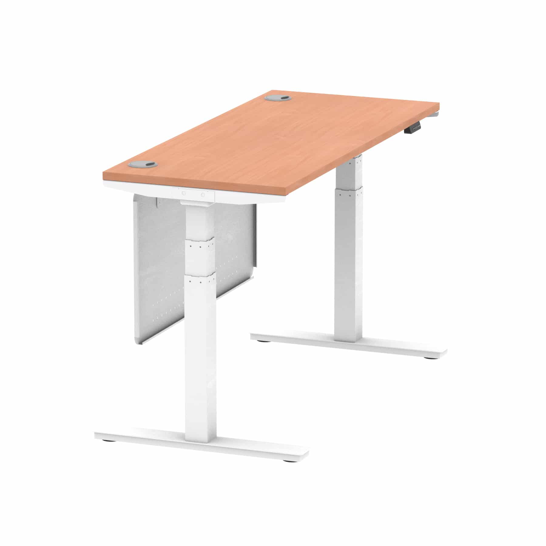 Air Height Adjustable Slimline Desk With Cable Ports With Steel Modesty Panel - Image 41