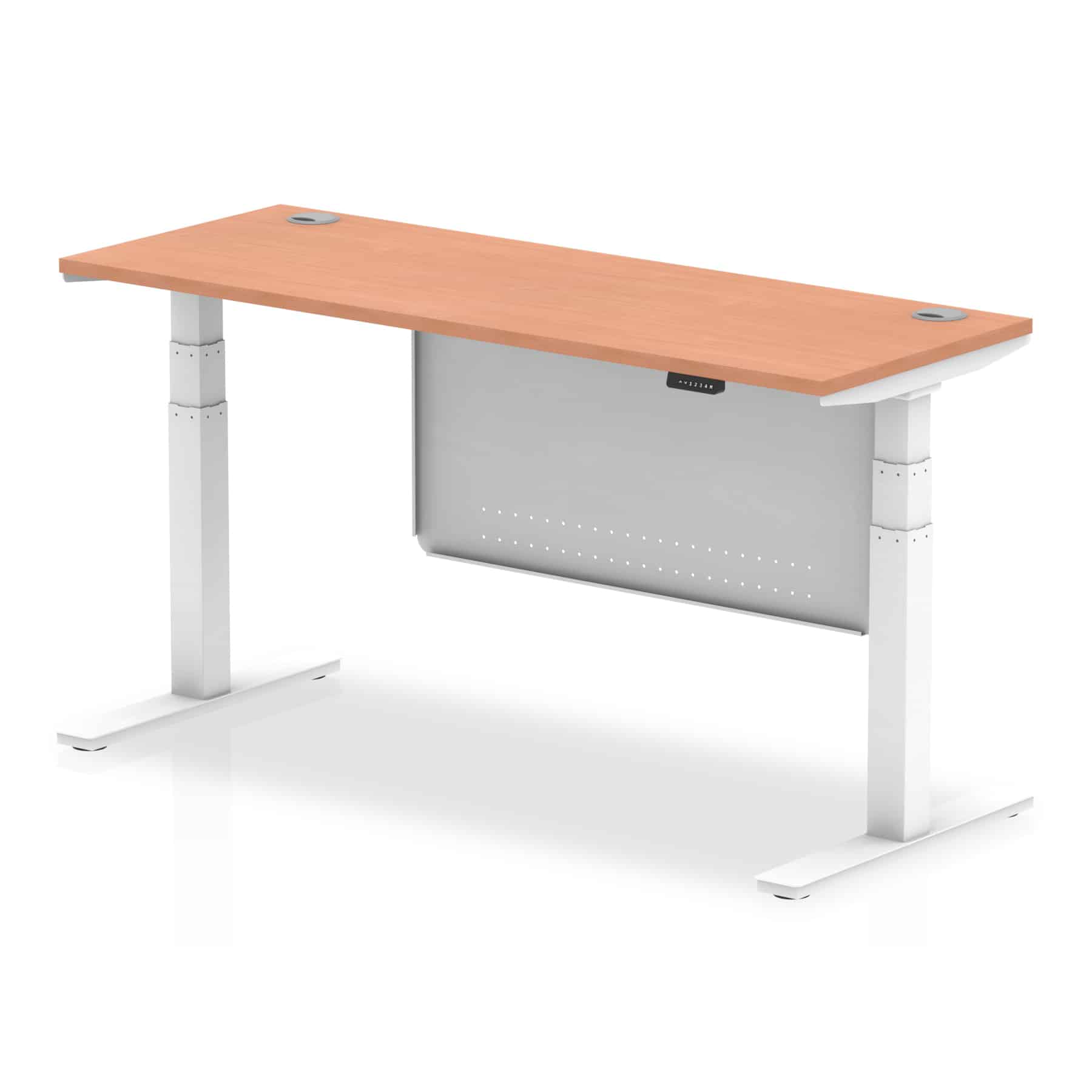 Air Height Adjustable Slimline Desk With Cable Ports With Steel Modesty Panel - Image 165