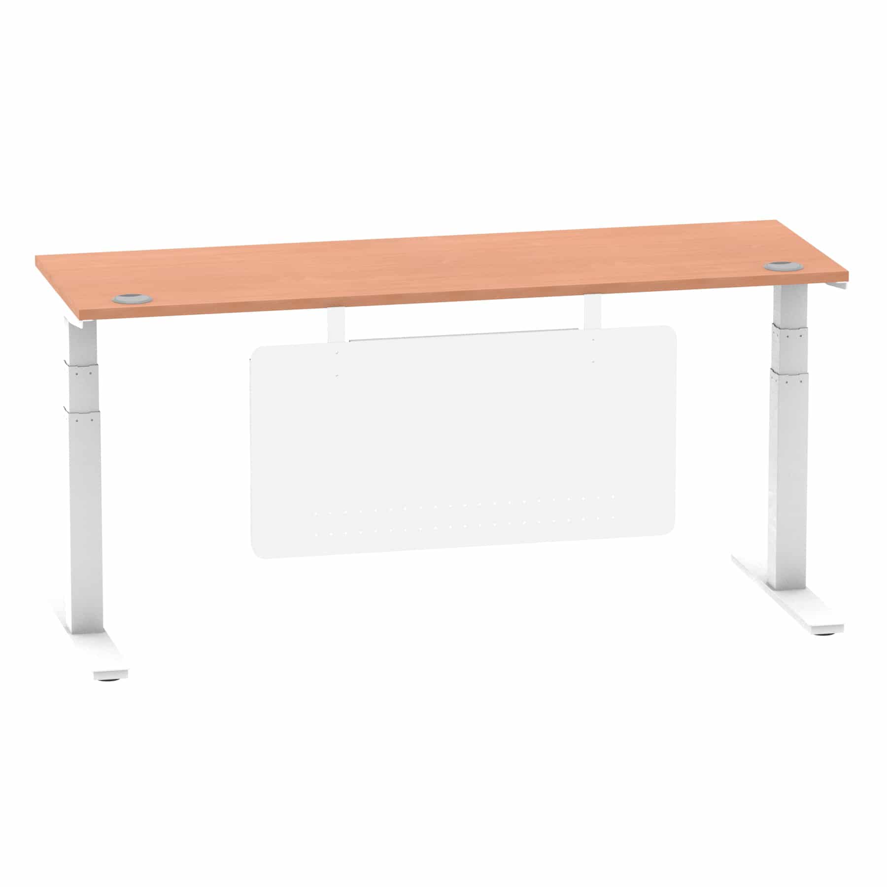 Air Height Adjustable Slimline Desk With Cable Ports With Steel Modesty Panel - Image 200