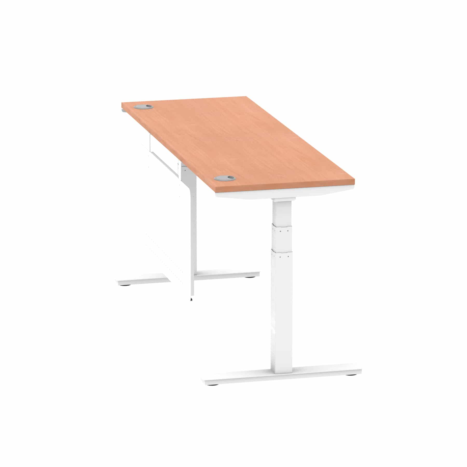 Air Height Adjustable Slimline Desk With Cable Ports With Steel Modesty Panel - Image 202