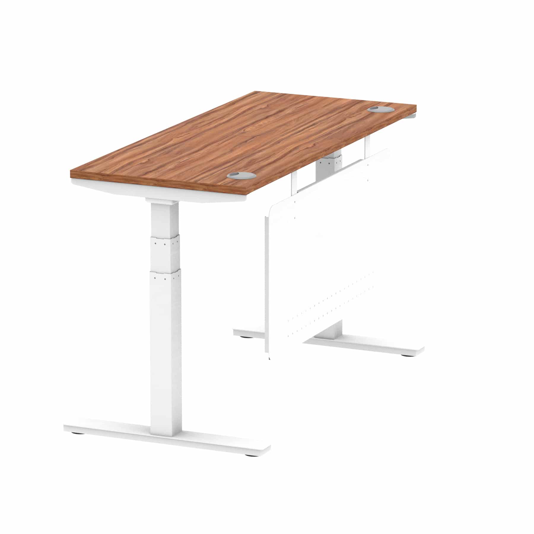 Air Height Adjustable Slimline Desk With Cable Ports With Steel Modesty Panel - Image 61
