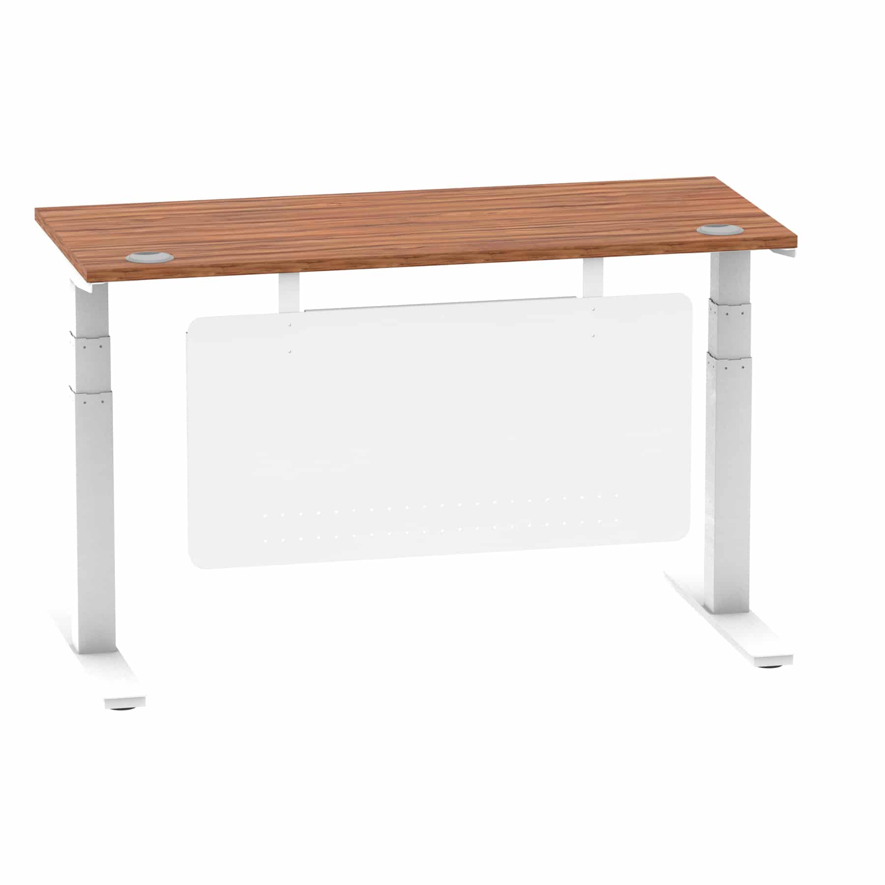 Air Height Adjustable Slimline Desk With Cable Ports With Steel Modesty Panel - Image 62