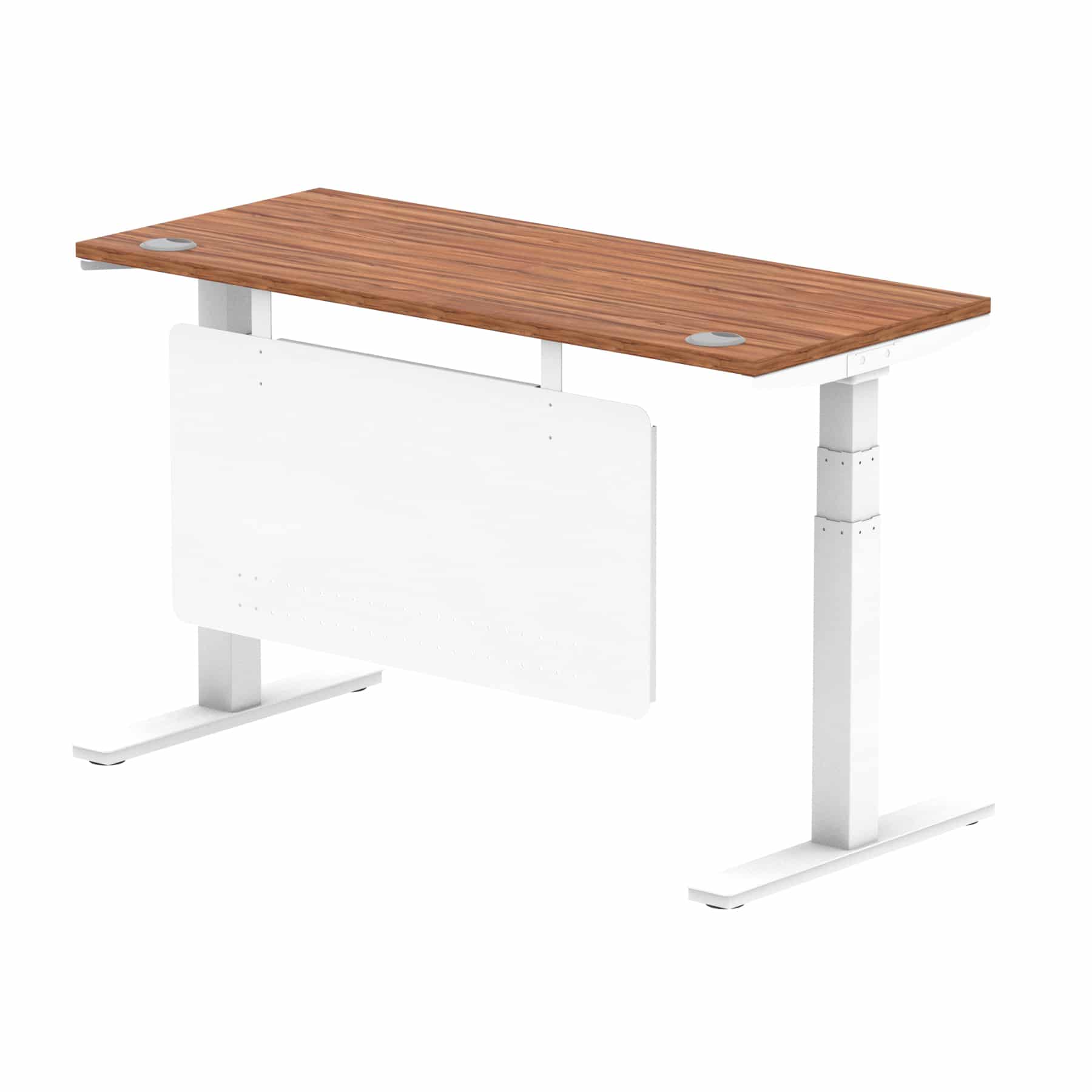 Air Height Adjustable Slimline Desk With Cable Ports With Steel Modesty Panel - Image 63