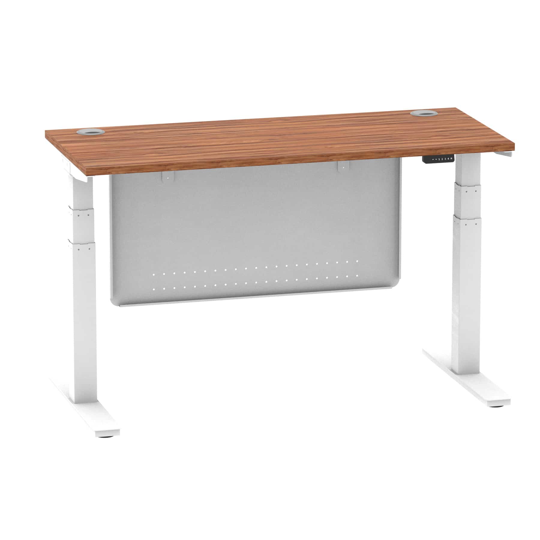 Air Height Adjustable Slimline Desk With Cable Ports With Steel Modesty Panel - Image 66