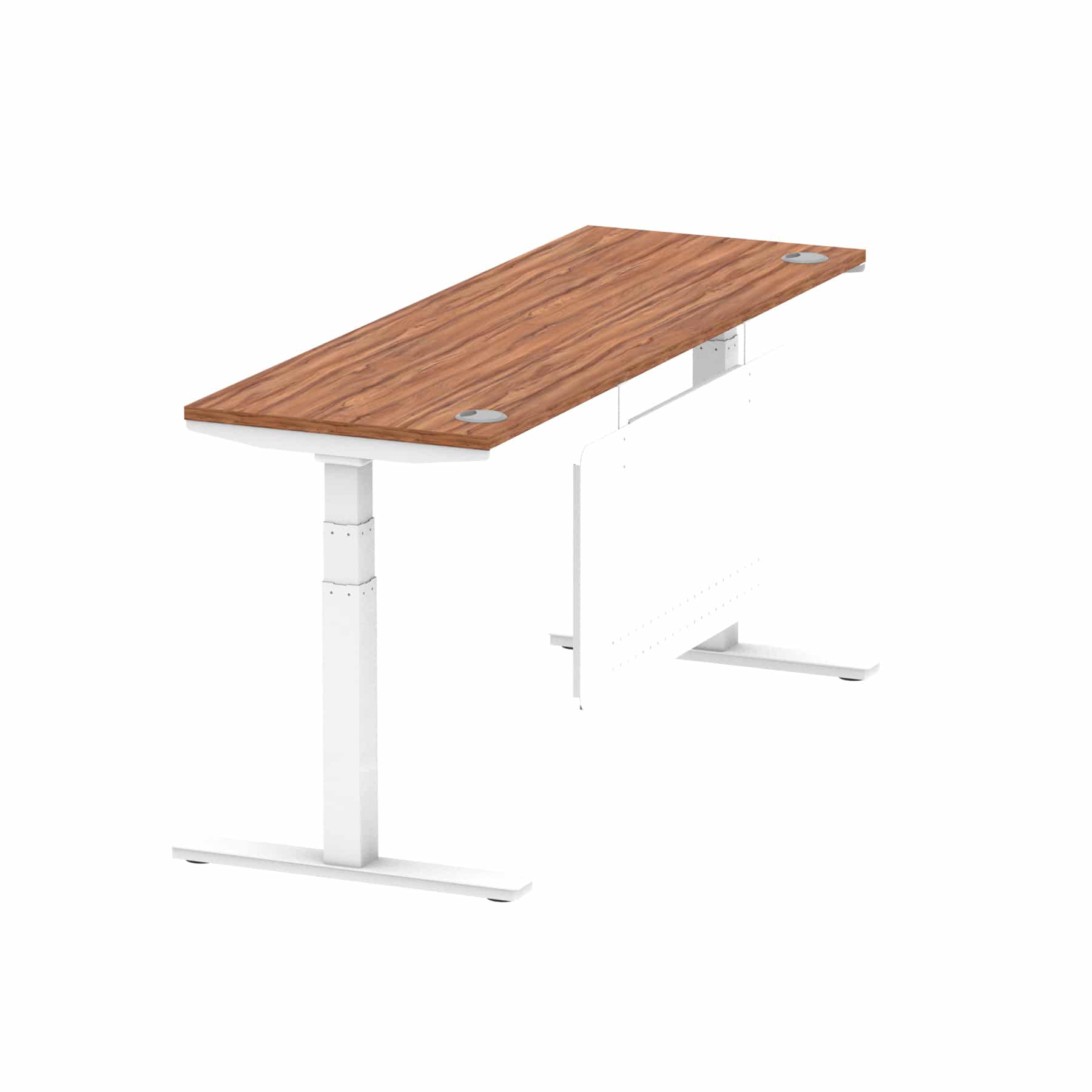 Air Height Adjustable Slimline Desk With Cable Ports With Steel Modesty Panel - Image 223