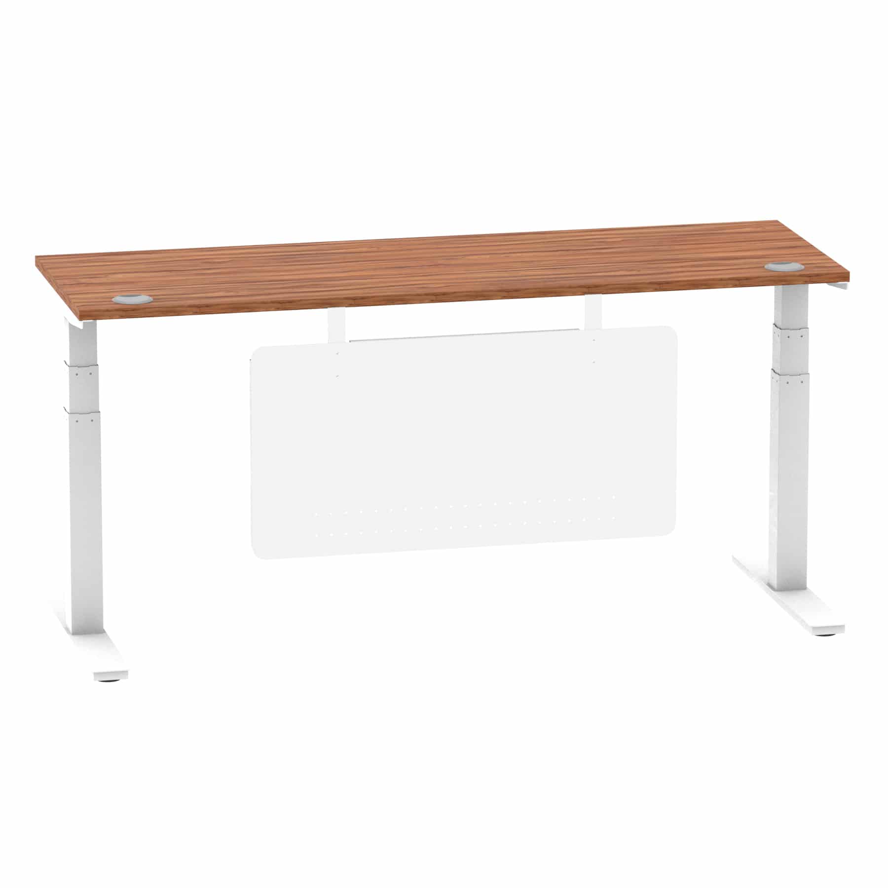 Air Height Adjustable Slimline Desk With Cable Ports With Steel Modesty Panel - Image 224