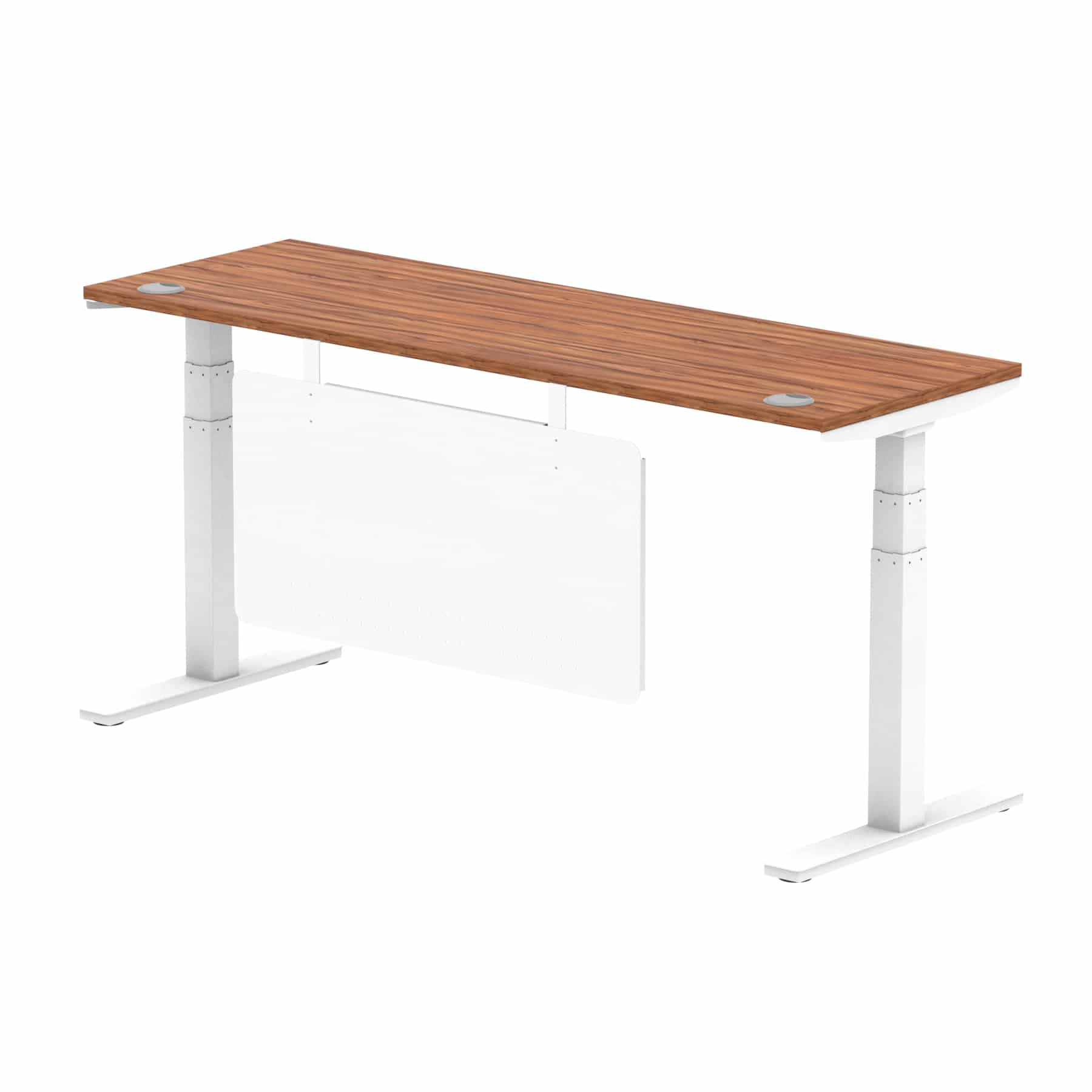Air Height Adjustable Slimline Desk With Cable Ports With Steel Modesty Panel - Image 225