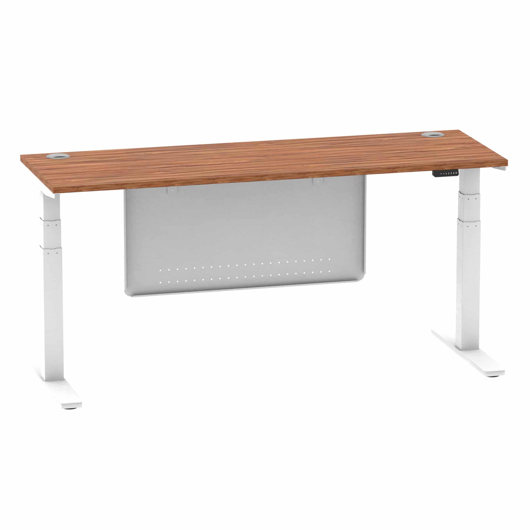 Air Height Adjustable Slimline Desk With Cable Ports With Steel Modesty Panel - Image 228