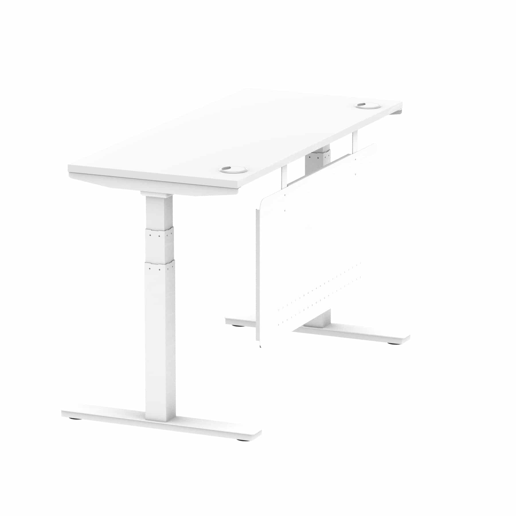 Air Height Adjustable Slimline Desk With Cable Ports With Steel Modesty Panel - Image 85
