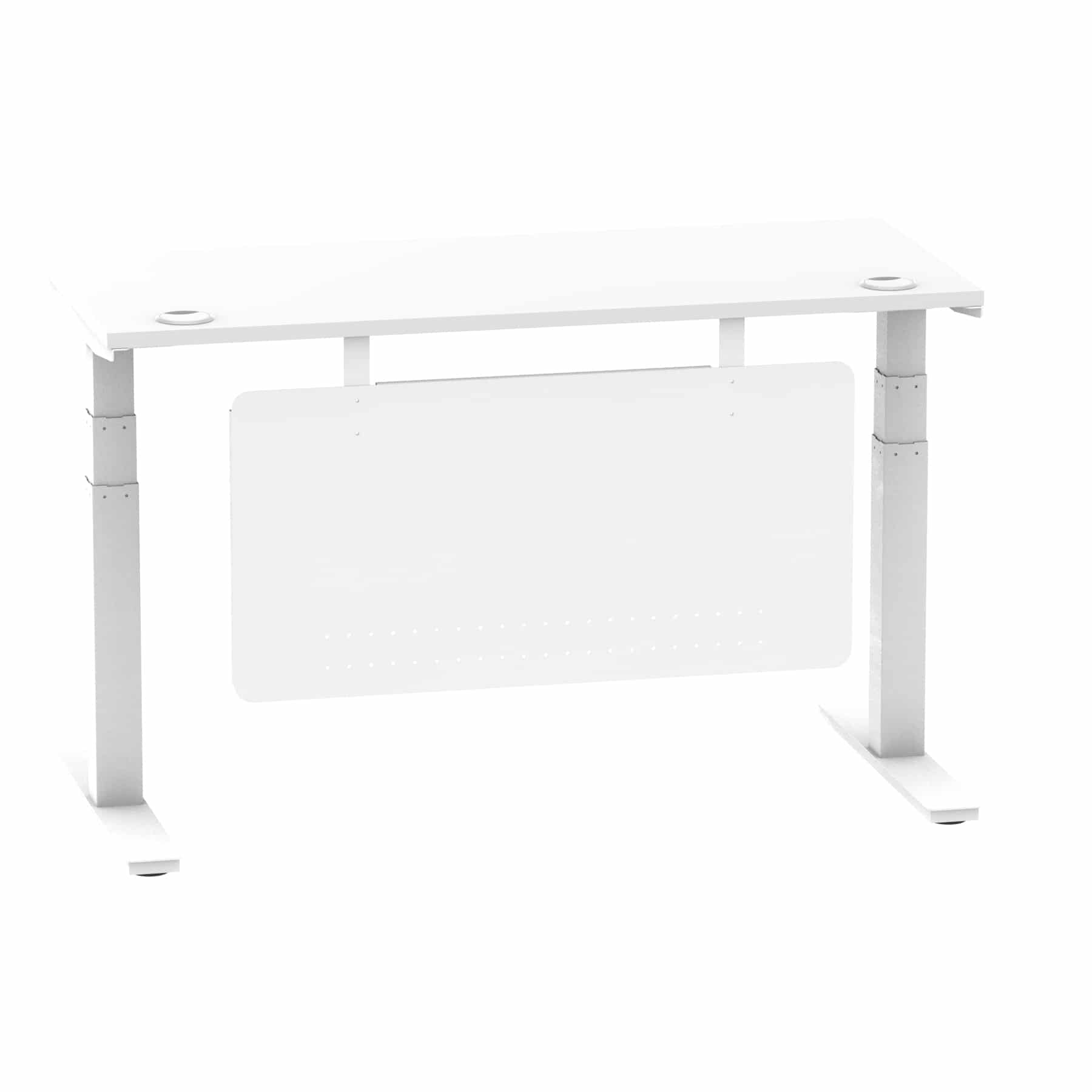 Air Height Adjustable Slimline Desk With Cable Ports With Steel Modesty Panel - Image 86