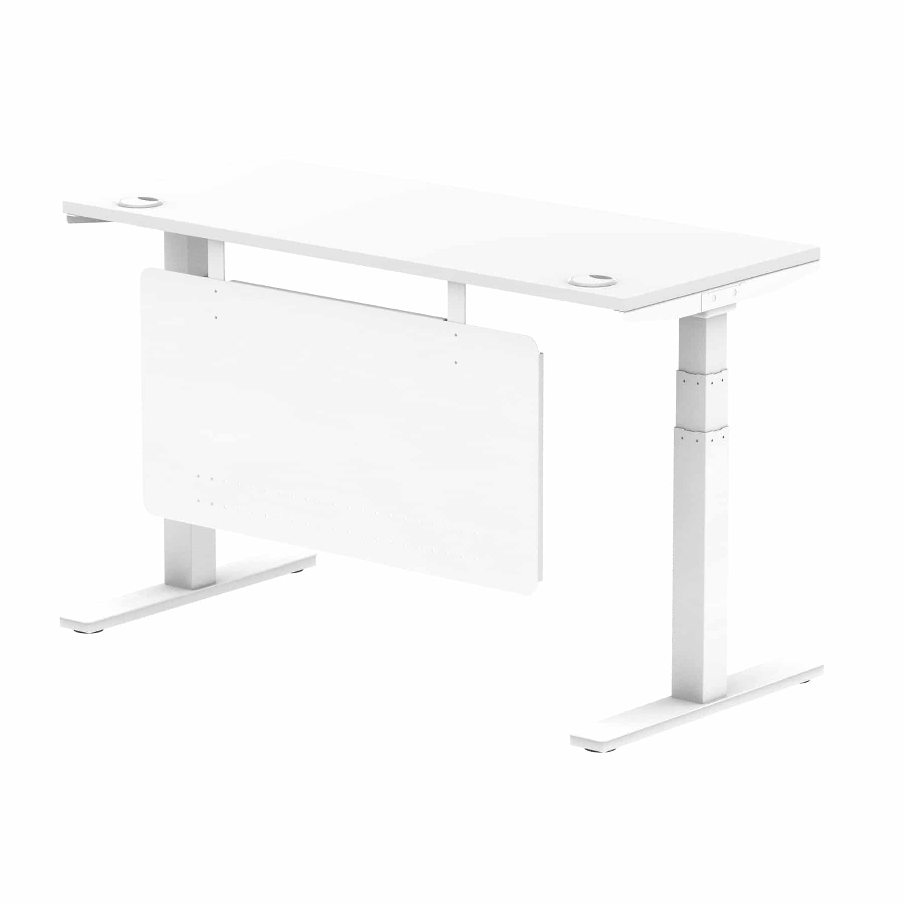 Air Height Adjustable Slimline Desk With Cable Ports With Steel Modesty Panel - Image 87