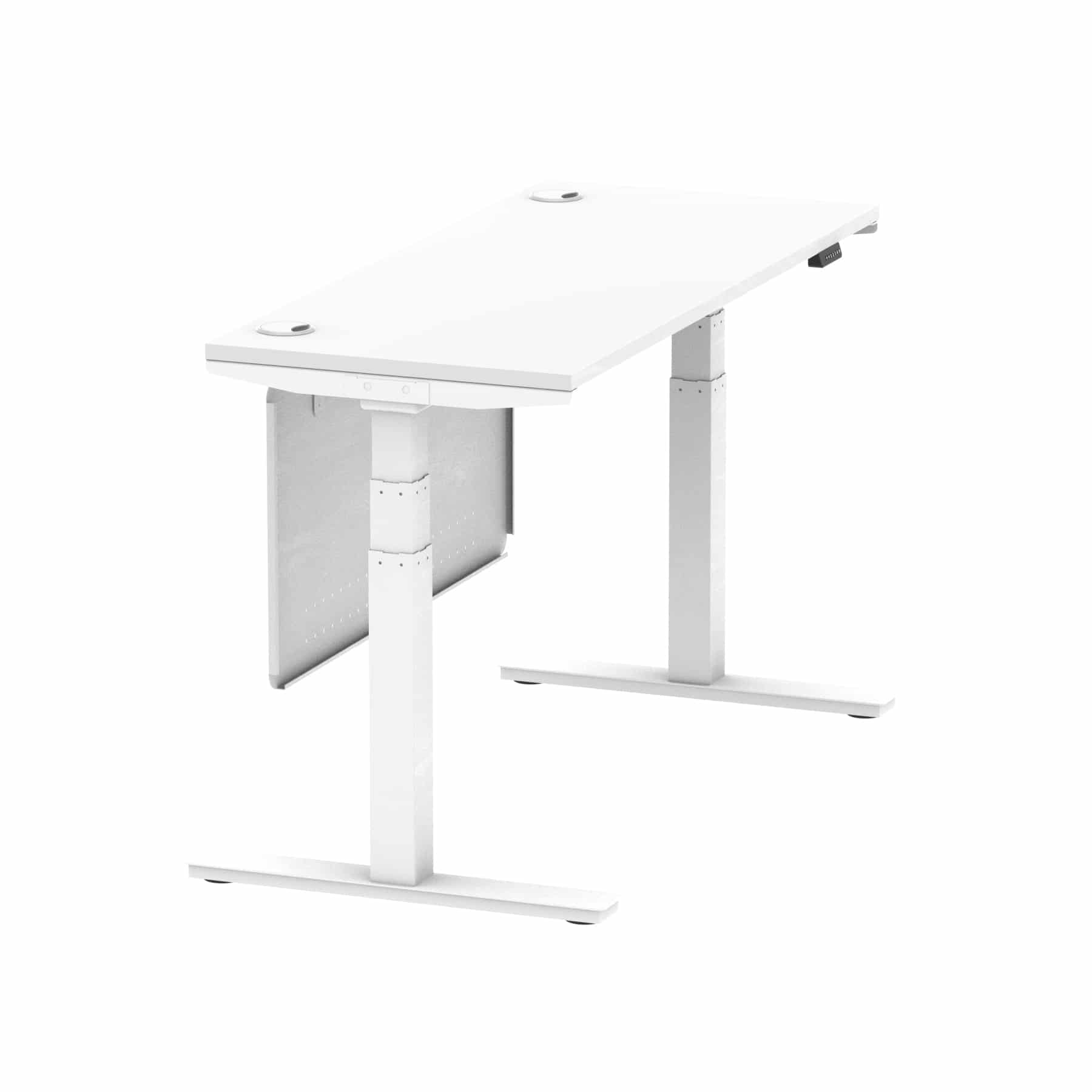 Air Height Adjustable Slimline Desk With Cable Ports With Steel Modesty Panel - Image 89