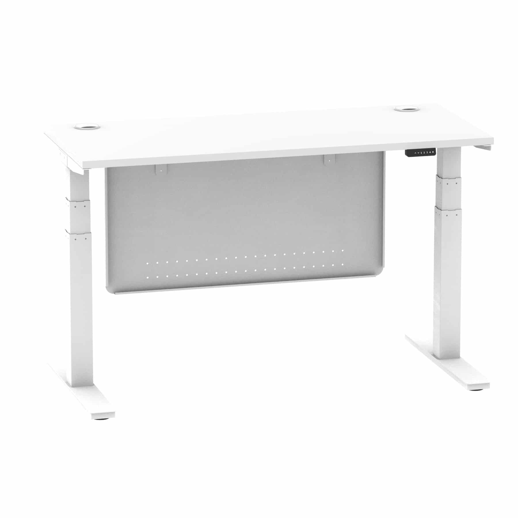 Air Height Adjustable Slimline Desk With Cable Ports With Steel Modesty Panel - Image 90