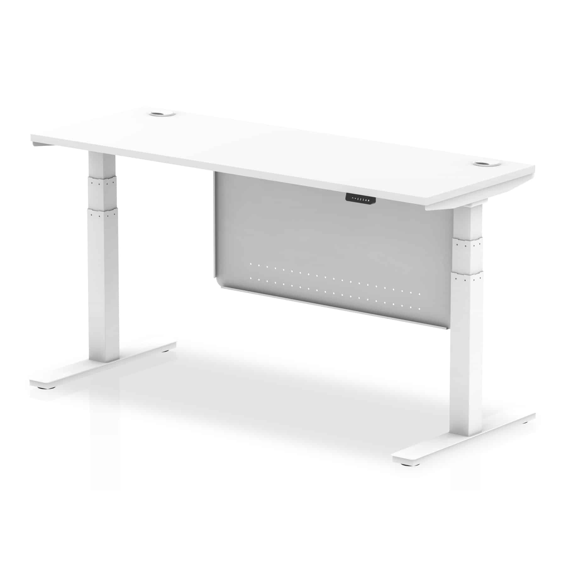 Air Height Adjustable Slimline Desk With Cable Ports With Steel Modesty Panel - Image 171