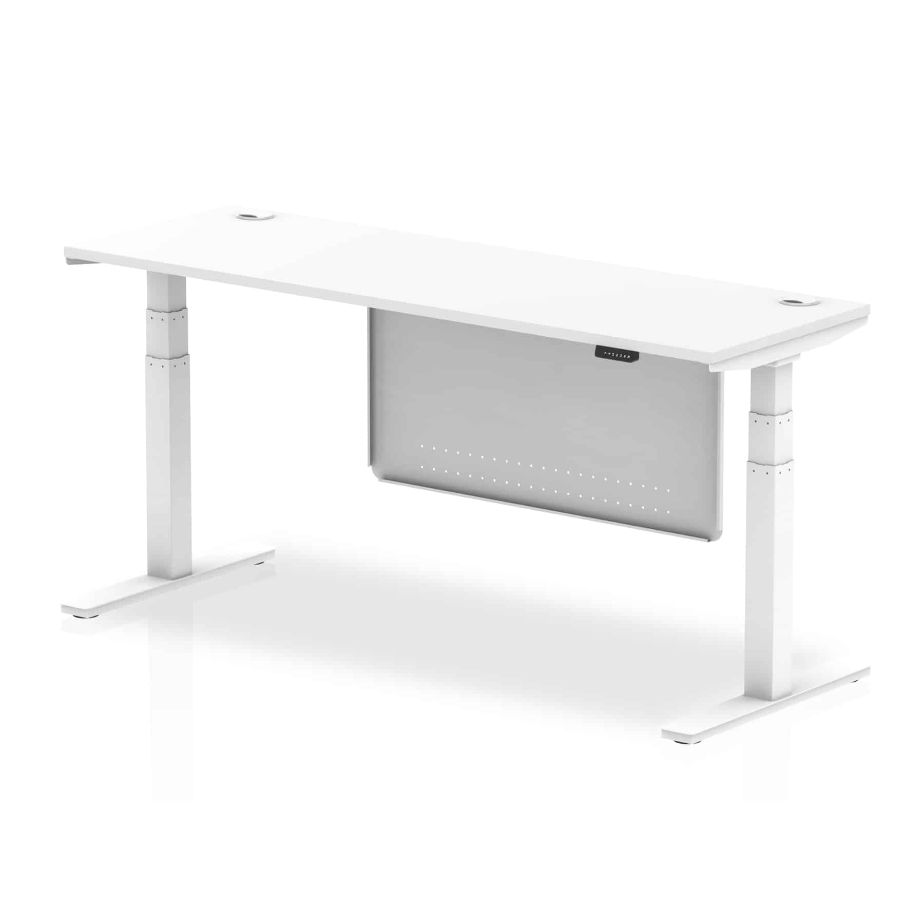 Air Height Adjustable Slimline Desk With Cable Ports With Steel Modesty Panel - Image 245