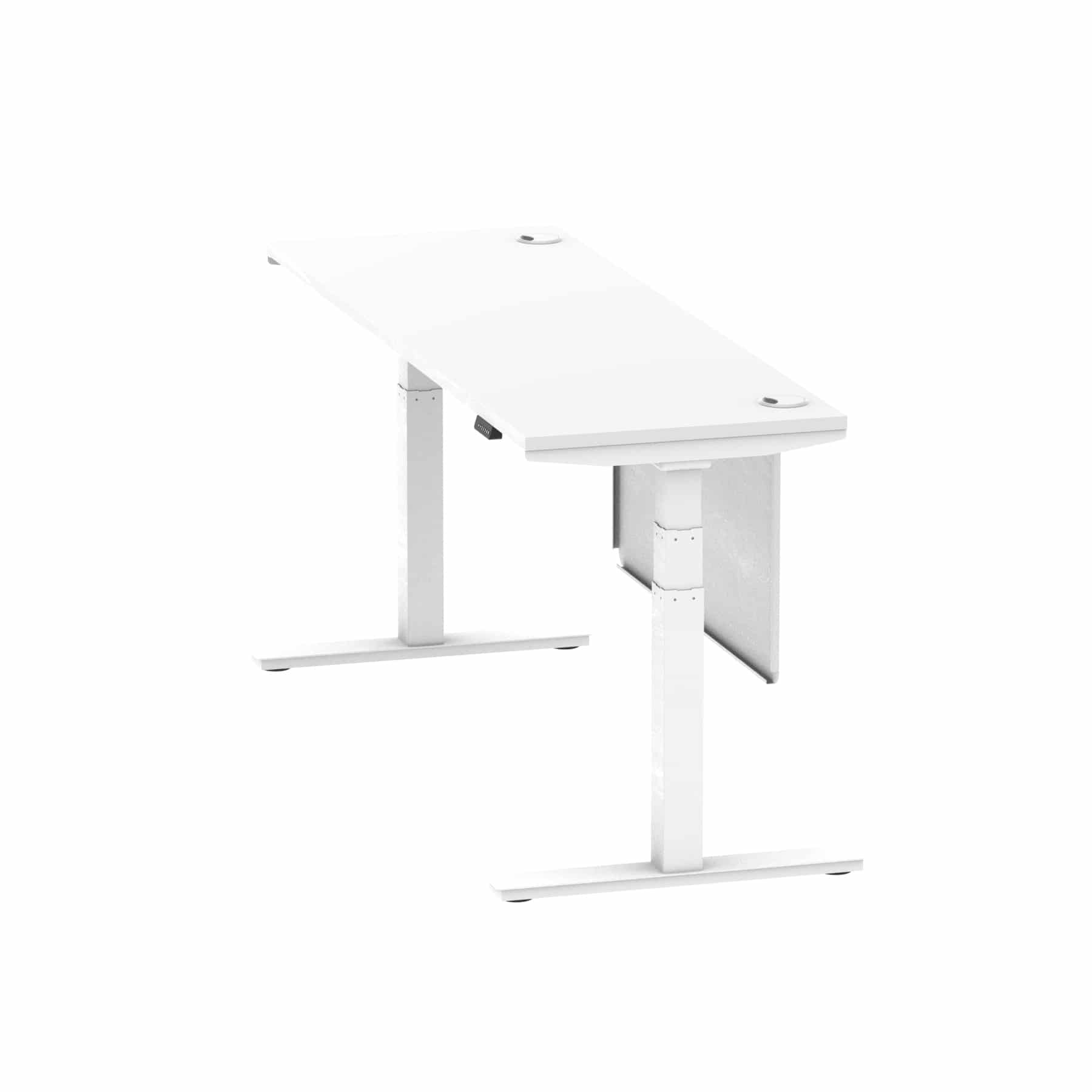Air Height Adjustable Slimline Desk With Cable Ports With Steel Modesty Panel - Image 246