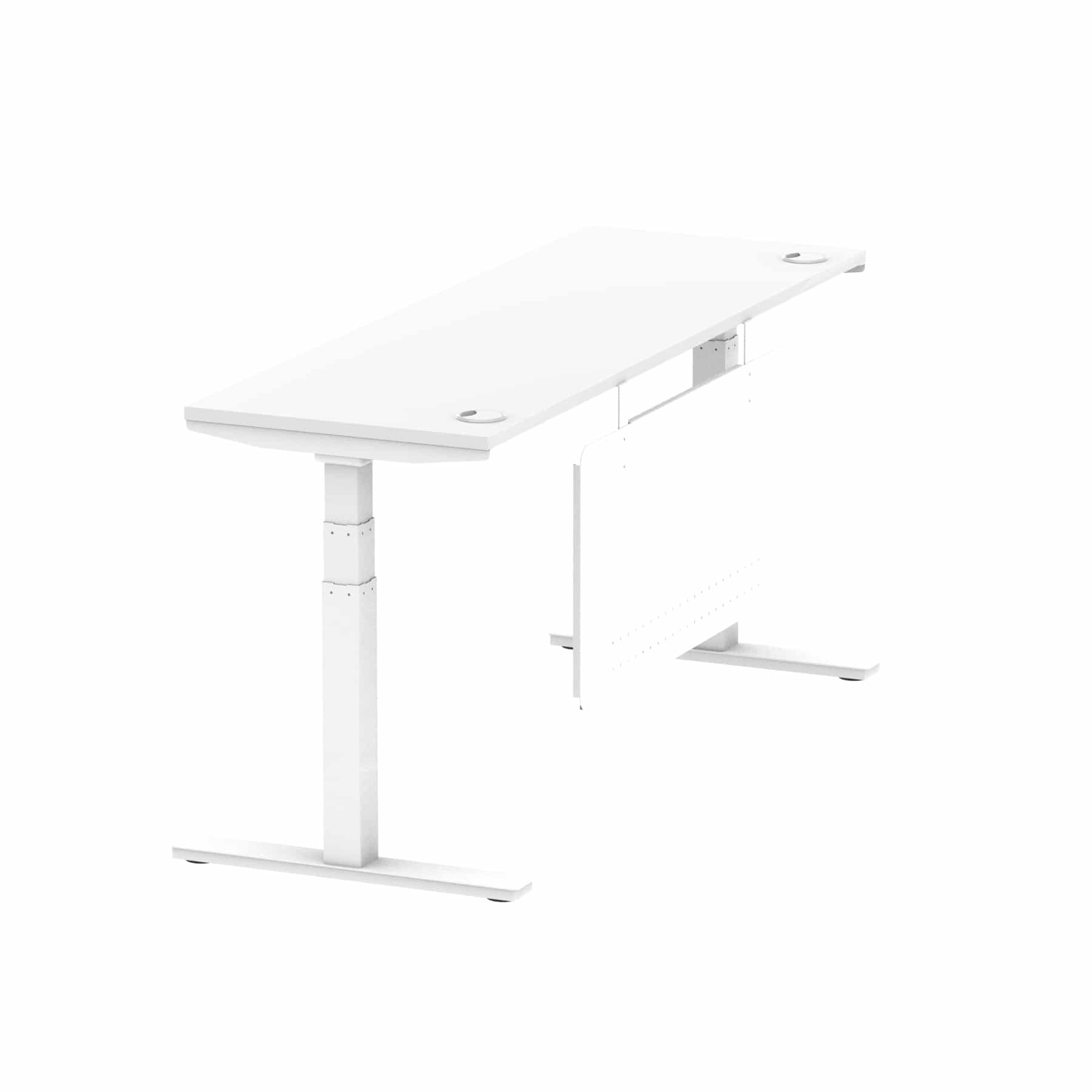 Air Height Adjustable Slimline Desk With Cable Ports With Steel Modesty Panel - Image 247