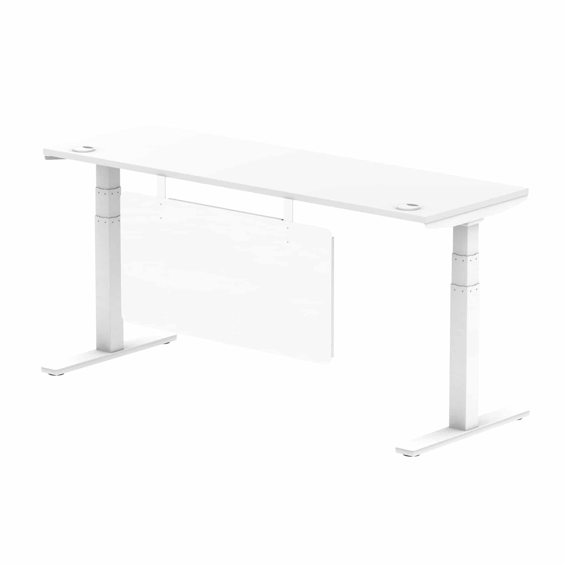 Air Height Adjustable Slimline Desk With Cable Ports With Steel Modesty Panel - Image 249