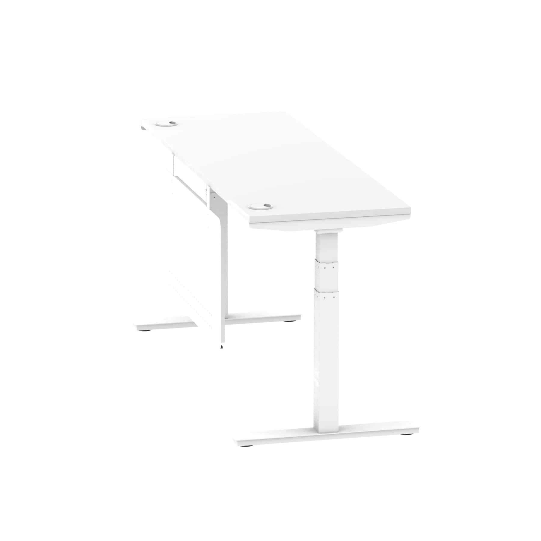 Air Height Adjustable Slimline Desk With Cable Ports With Steel Modesty Panel - Image 250