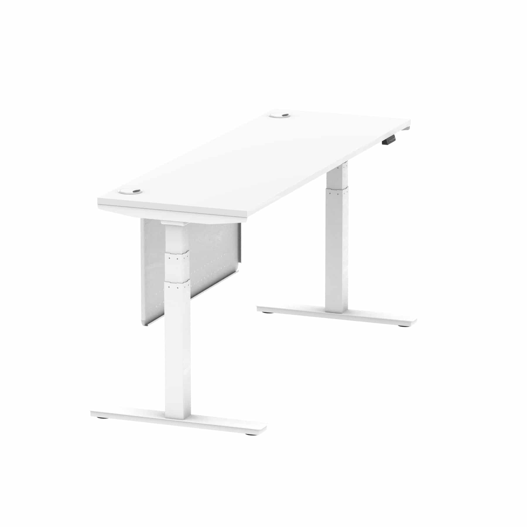Air Height Adjustable Slimline Desk With Cable Ports With Steel Modesty Panel - Image 251