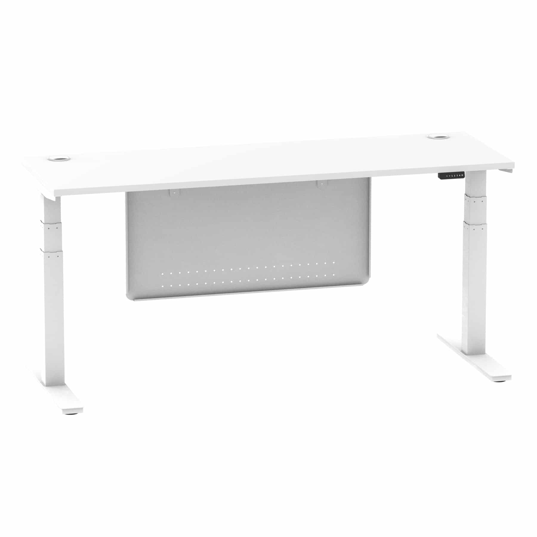 Air Height Adjustable Slimline Desk With Cable Ports With Steel Modesty Panel - Image 252