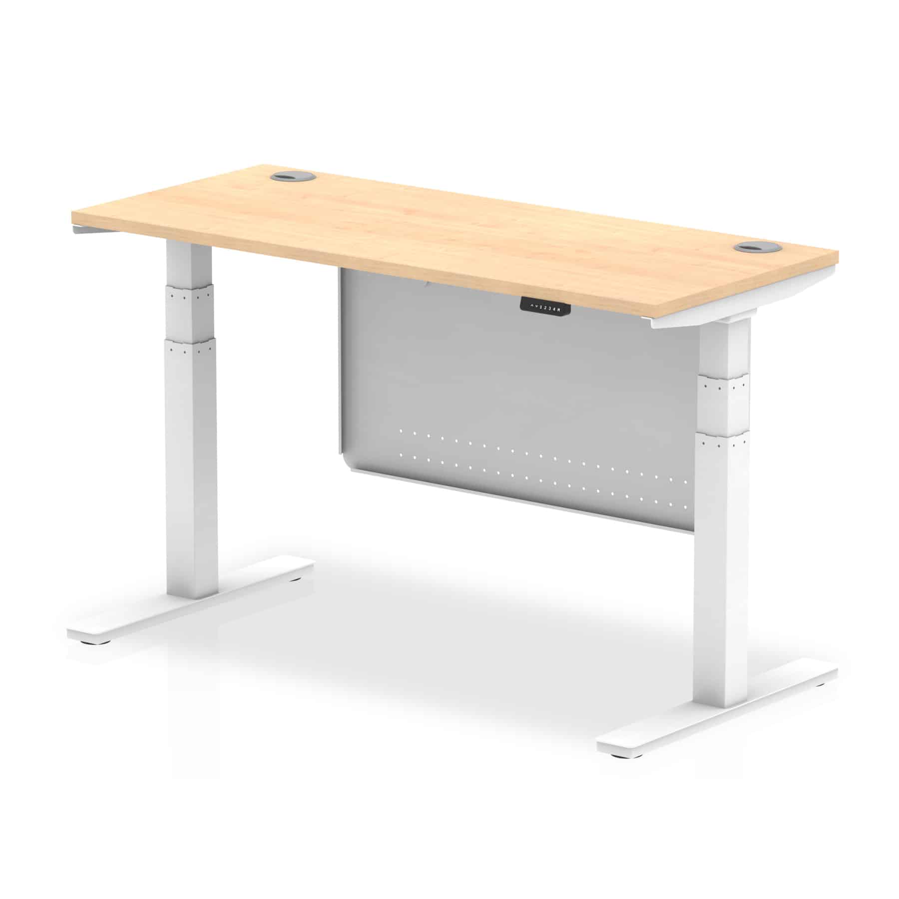 Air Height Adjustable Slimline Desk With Cable Ports With Steel Modesty Panel - Image 107