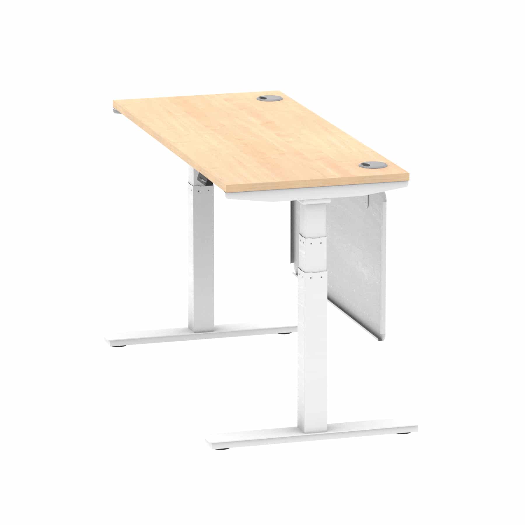 Air Height Adjustable Slimline Desk With Cable Ports With Steel Modesty Panel - Image 108